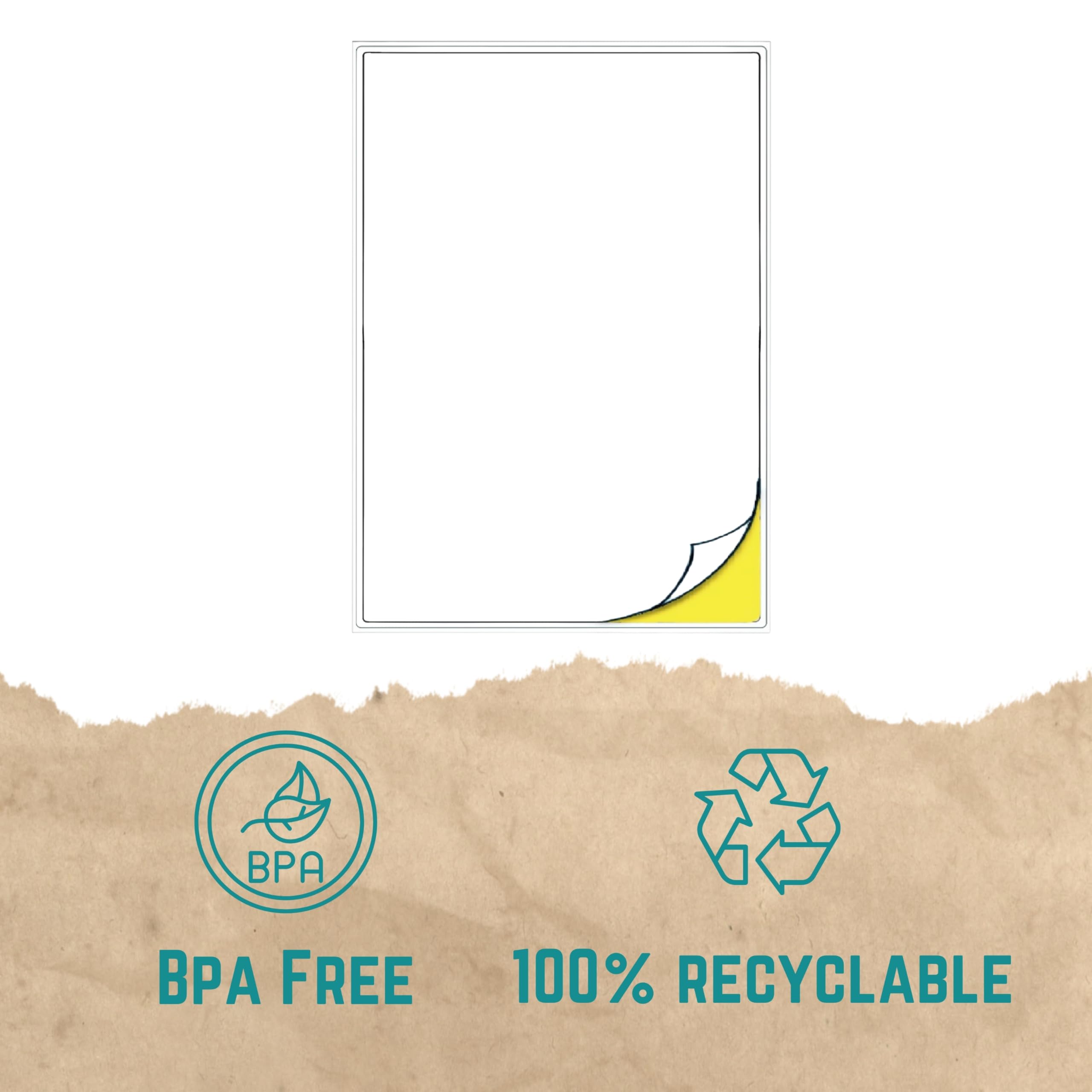 Double Dragon A4 Glossy White Printable Sticker Paper - 1 Label Per Sheet | 50 Sheets 4
