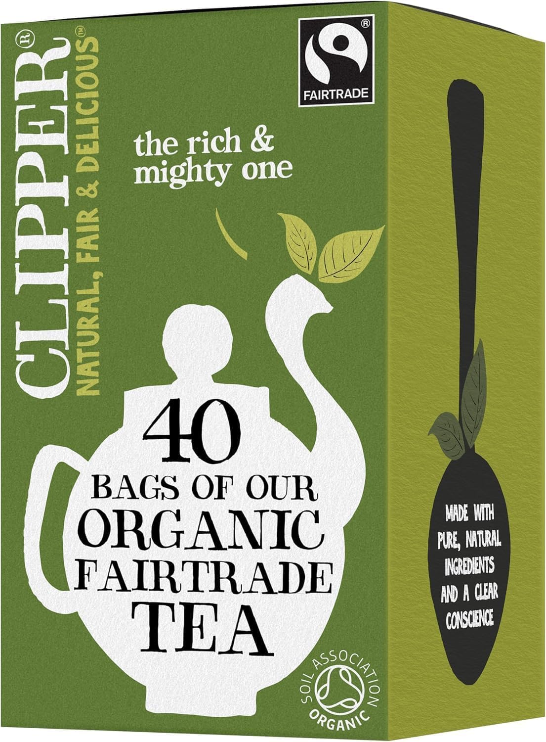 Clipper Natural, Fair & Delicious Fairtrade Organic Everyday Black Tea Bags - 40 Count, Plastic-Free 1