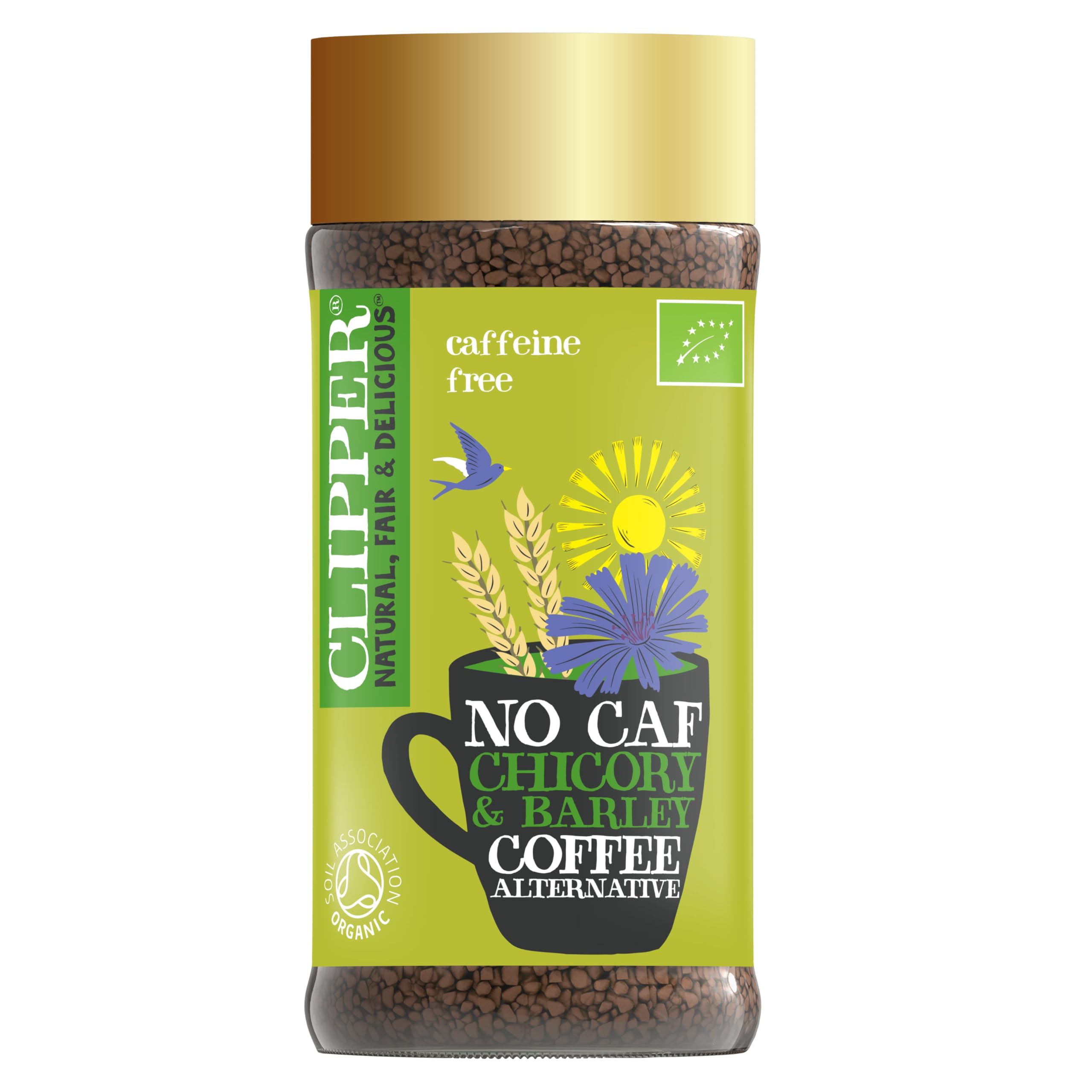 Clipper Bio-Kaffeealternative ohne Koffein, 100 g | Koffeinfreie Gersten- und Zichorienmischung