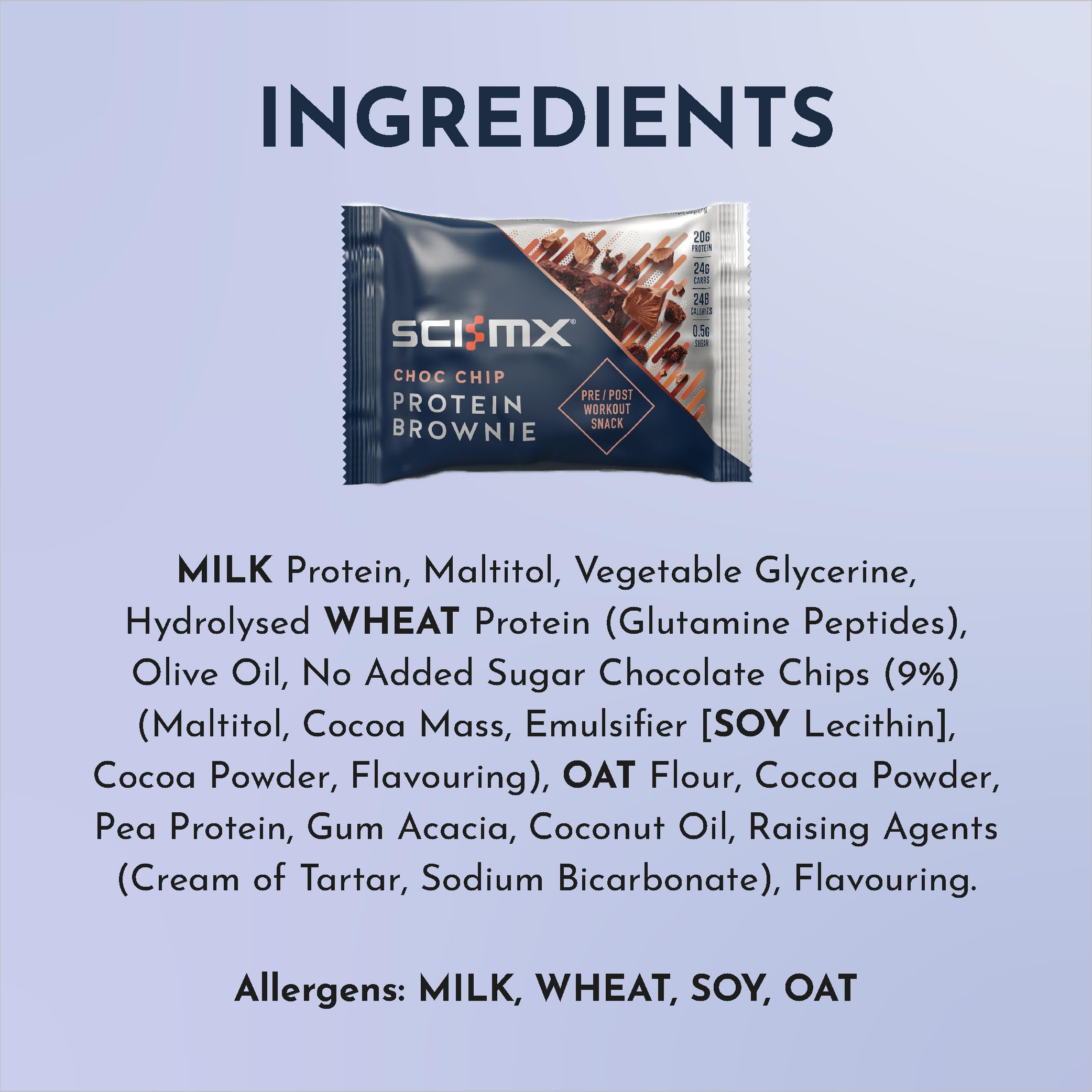SCI-MX High Protein Chocolate Chip Brownie Box - 20g Protein, 0.5g Sugar | 12 Count 6