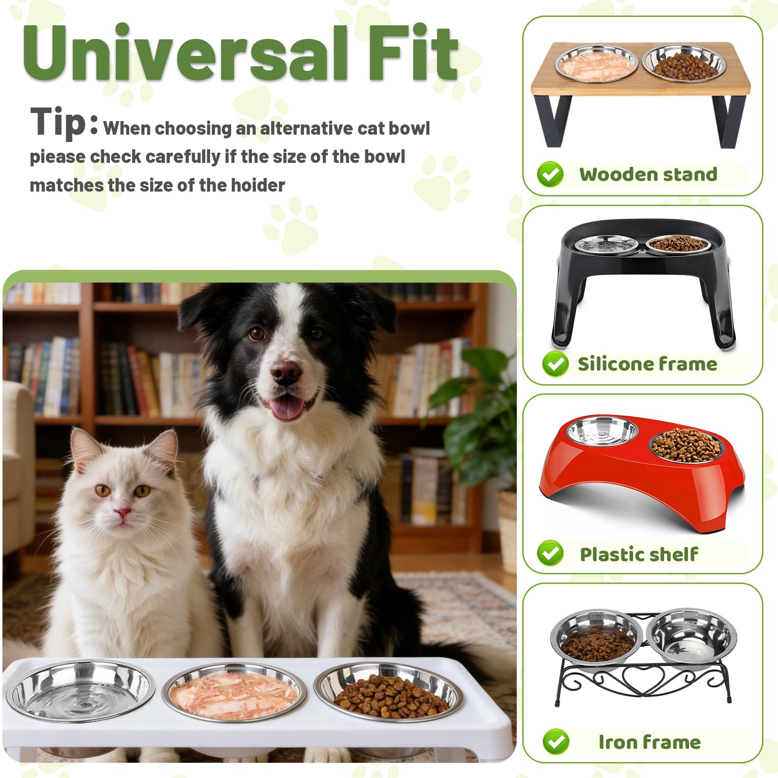 JADUFHU Stainless Steel Cat Bowls - 3 Pcs, 5.5 Inch Diameter, Whiskers-Friendly Design 5