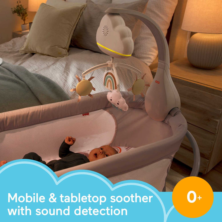 Fisher-Price Rainbow Showers Mobile aus Stubenwagen und Nachttisch, Tischschnuller