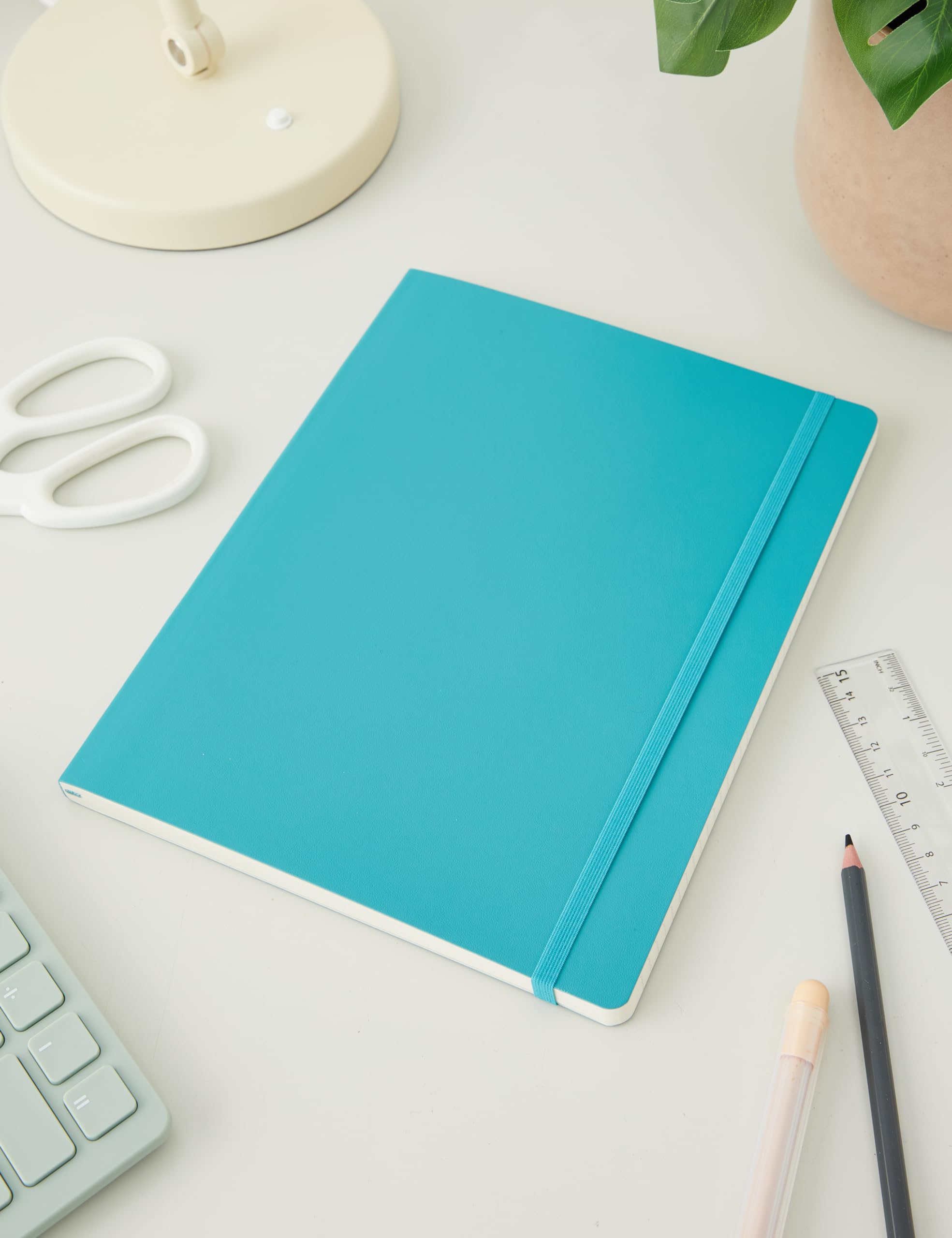 Moleskine Classic Ruled Paper Notebook - Soft Cover and Elastic Closure Journal - Color Reef Blue -X- Large 19 x 25 A4 - 192 Pages 5
