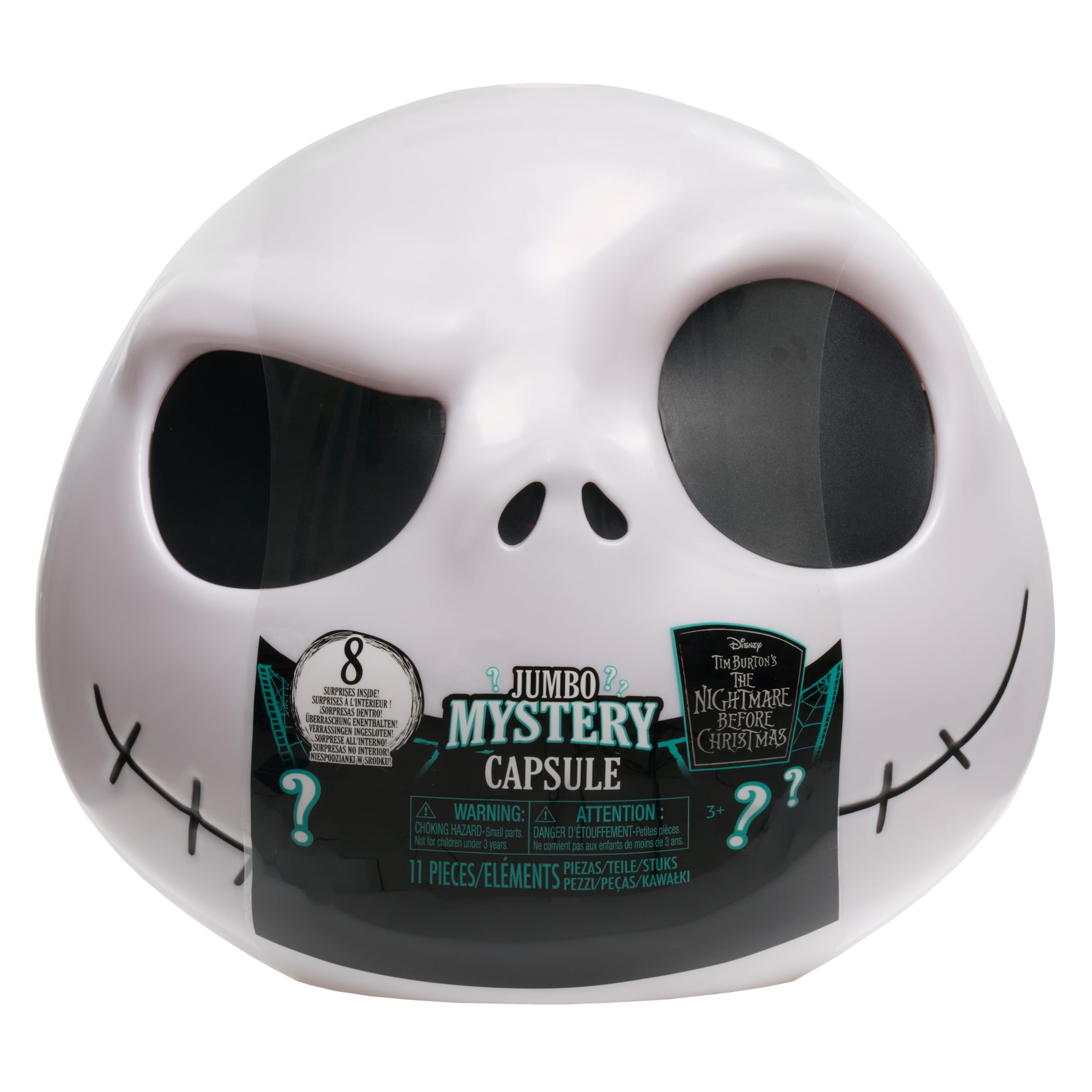 Disney Tim Burton's The Nightmare Before Christmas Jumbo Mystery Capsule - 8 Frightfully Fun Surprises, Ages 3+
