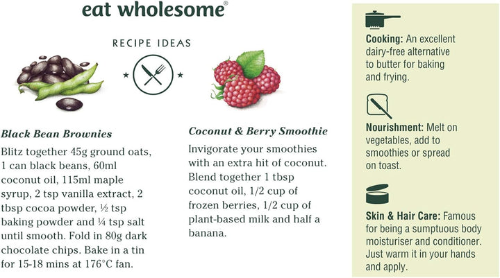 Eat Wholesome - Organic Raw Cold-Pressed Virgin Coconut Oil (500 ml)