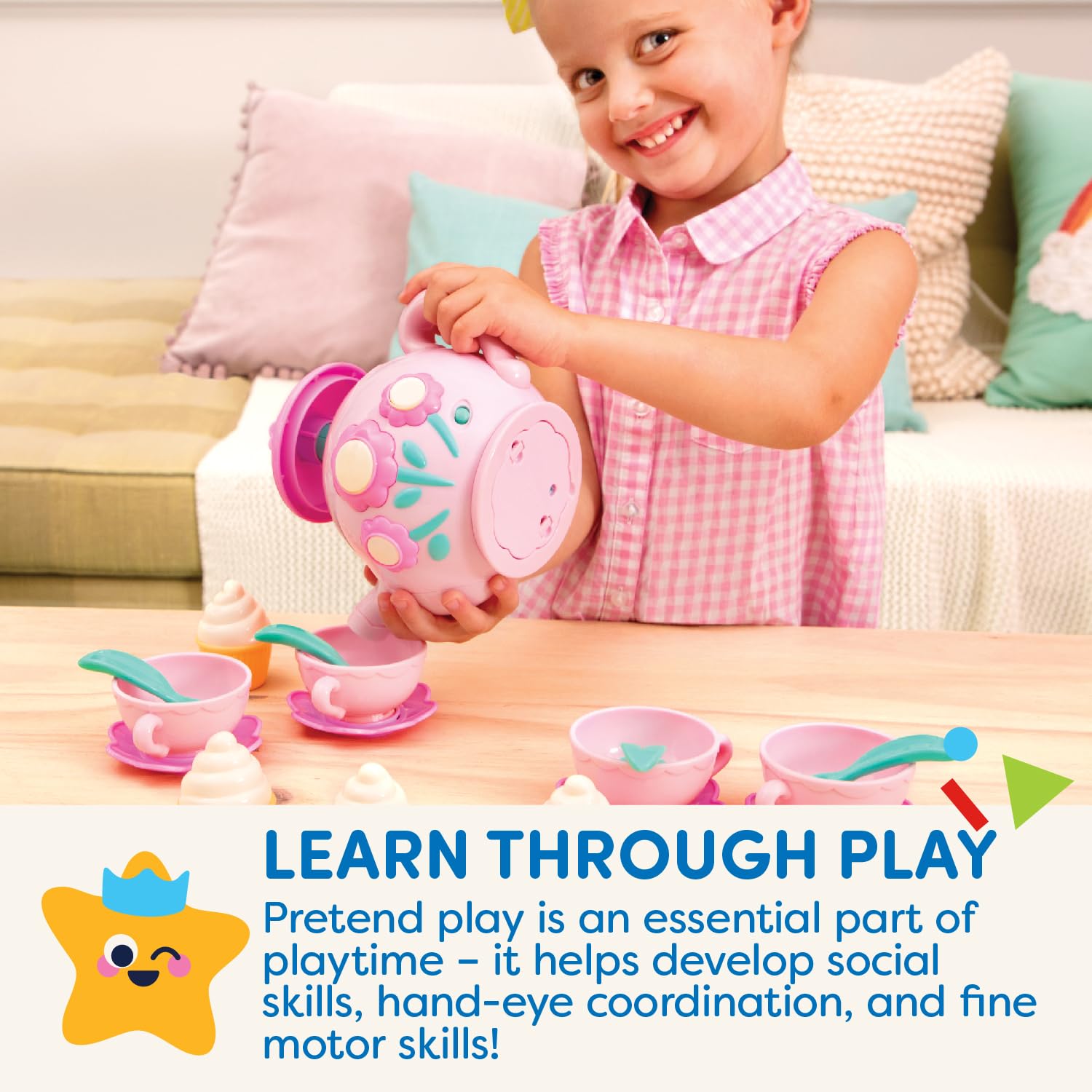 Battat Singing Teapot Playset - 17-Piece Pretend Play Kitchen Toy for Kids 13