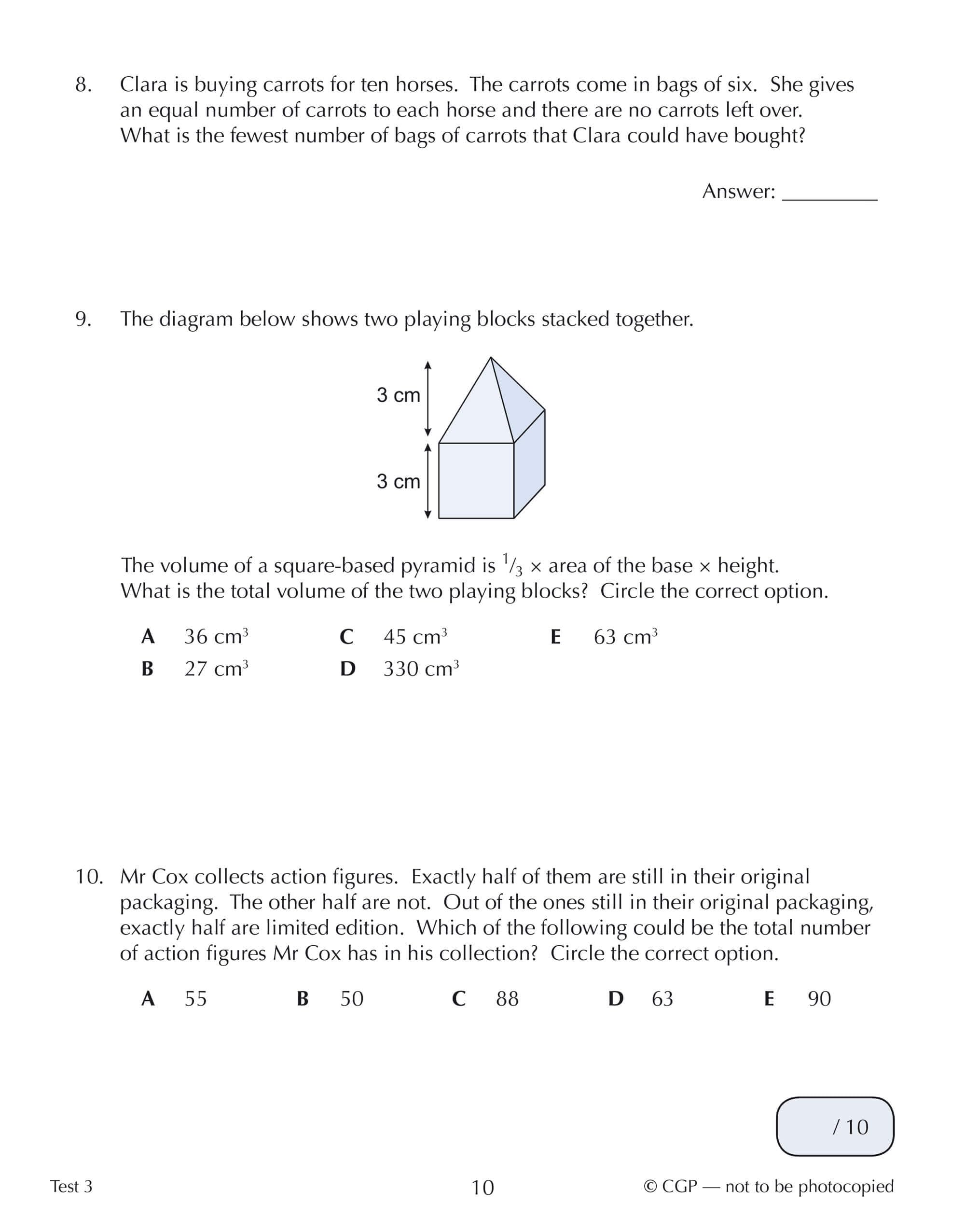 CGP 11+ GL 10-Minute Tests: Maths Word Problems for Ages 10-11 (2022 Tests) | Paperback 4