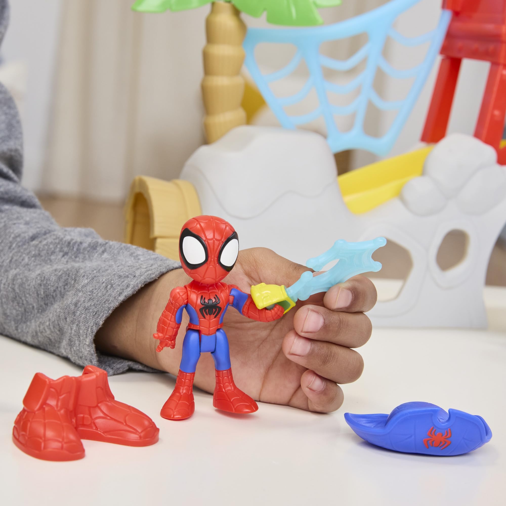 Spidey and His Amazing Friends Water-Webs Spidey Island Playset - Trapdoor Slide & Web Features for Ages 3+ 2