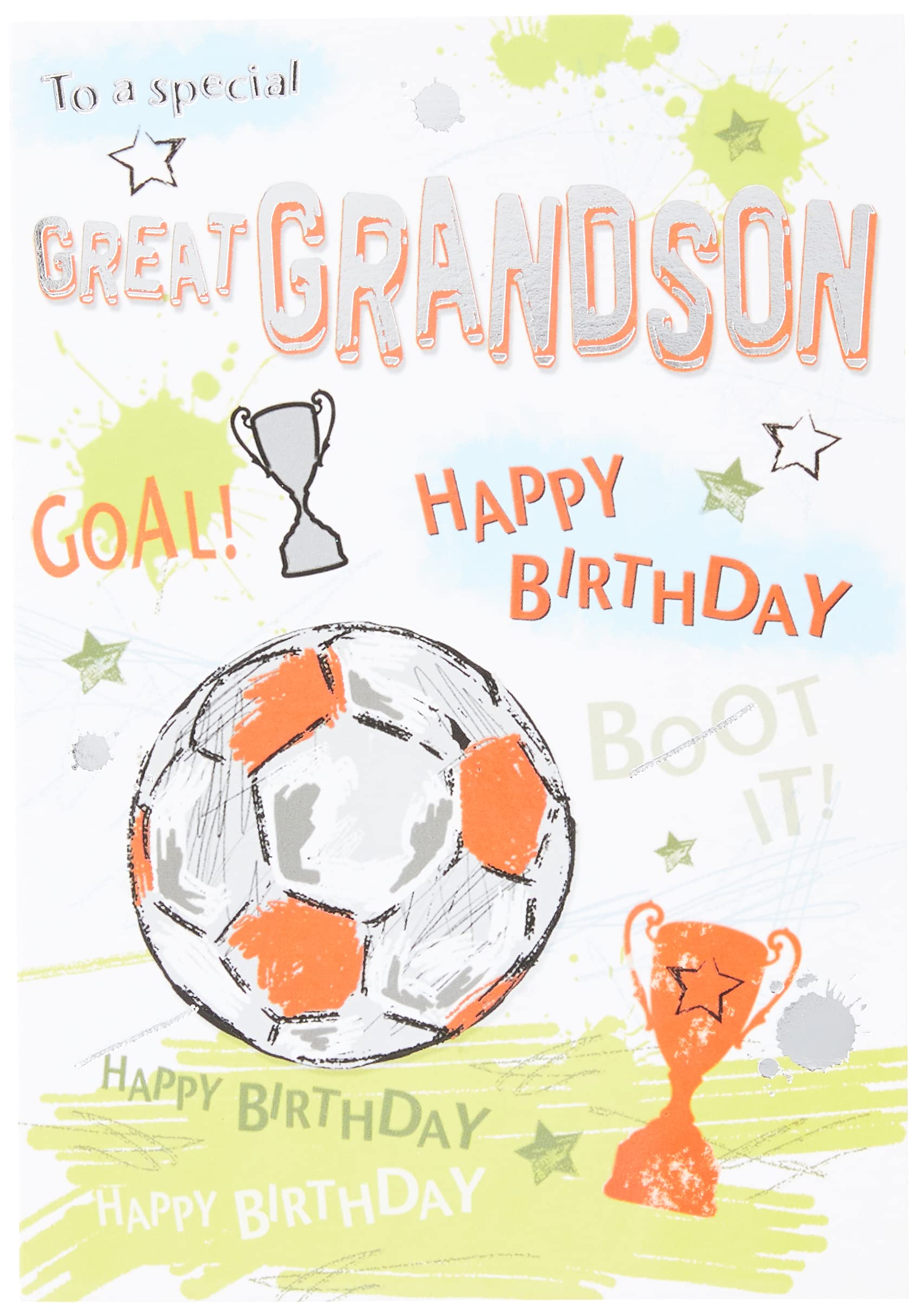 Piccadilly Greetings Birthday Card - Great Grandson | Football Theme | 7 x 5 Inches