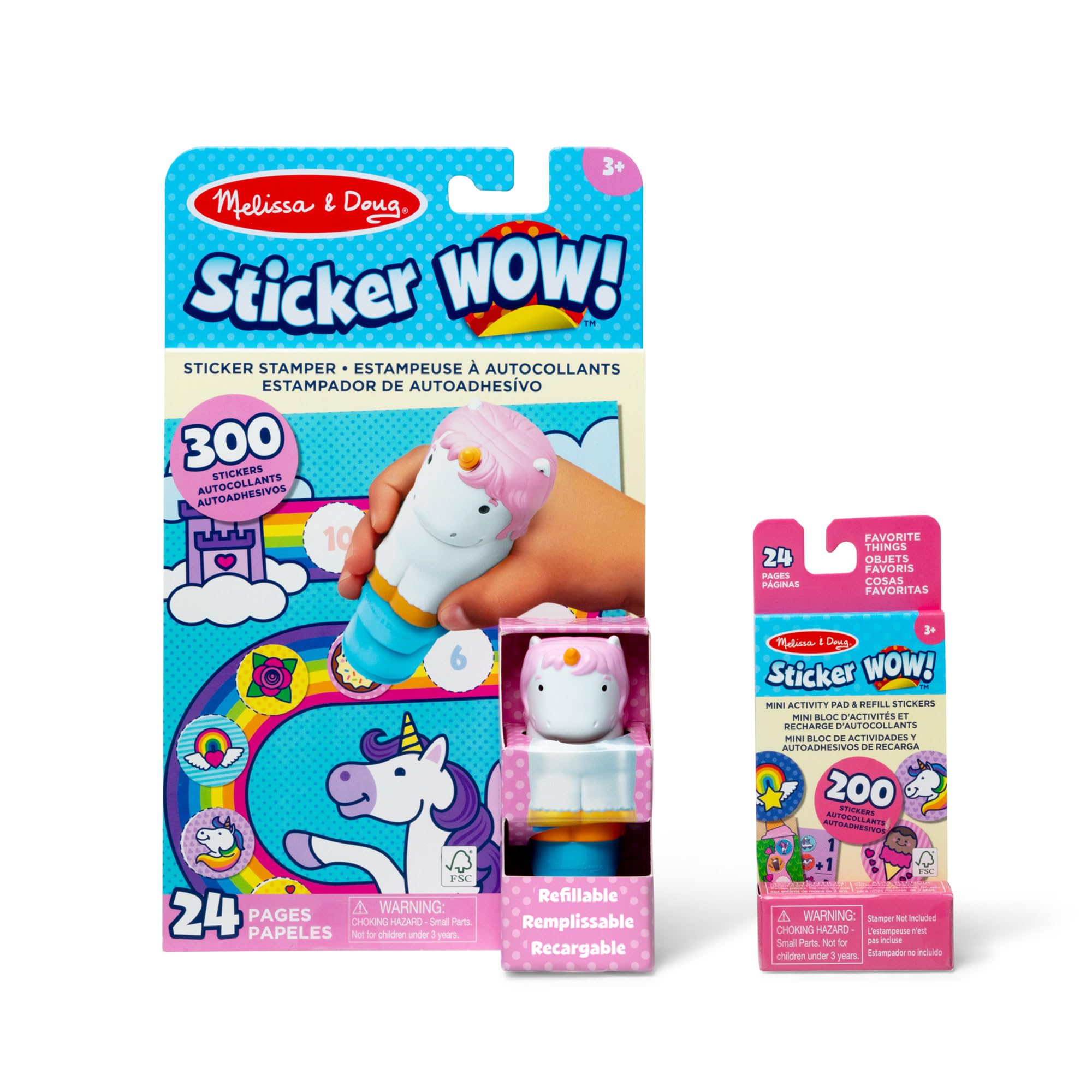 Melissa & Doug Sticker WOW! Unicorn Bundle with Stamper and 500 Stickers | Ages 3-7