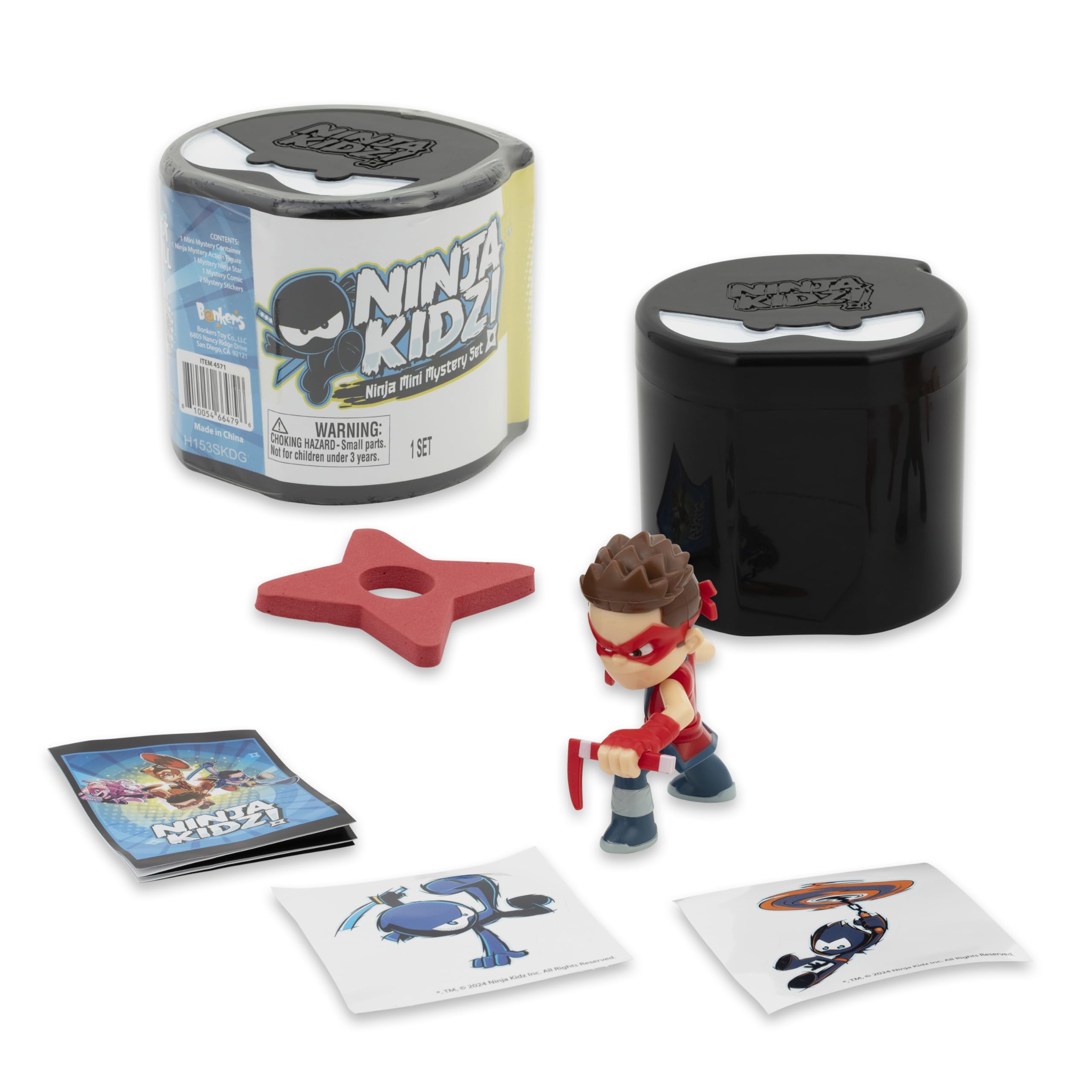 Ninja Kidz Mini Mystery Set - 5 Collectible Figures & Foam Throwing Star | Ages 3+