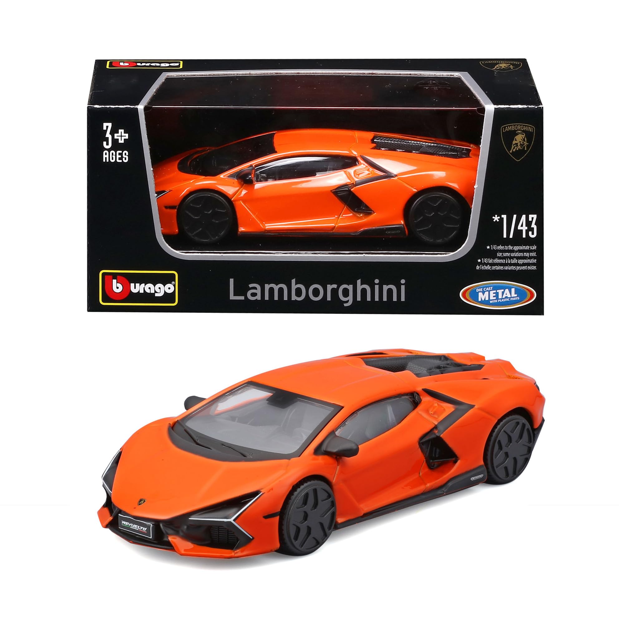 Bburago Lamborghini Revuelto 1:43 Scale Die-Cast Metal Car - Orange, Ages 3+ 1