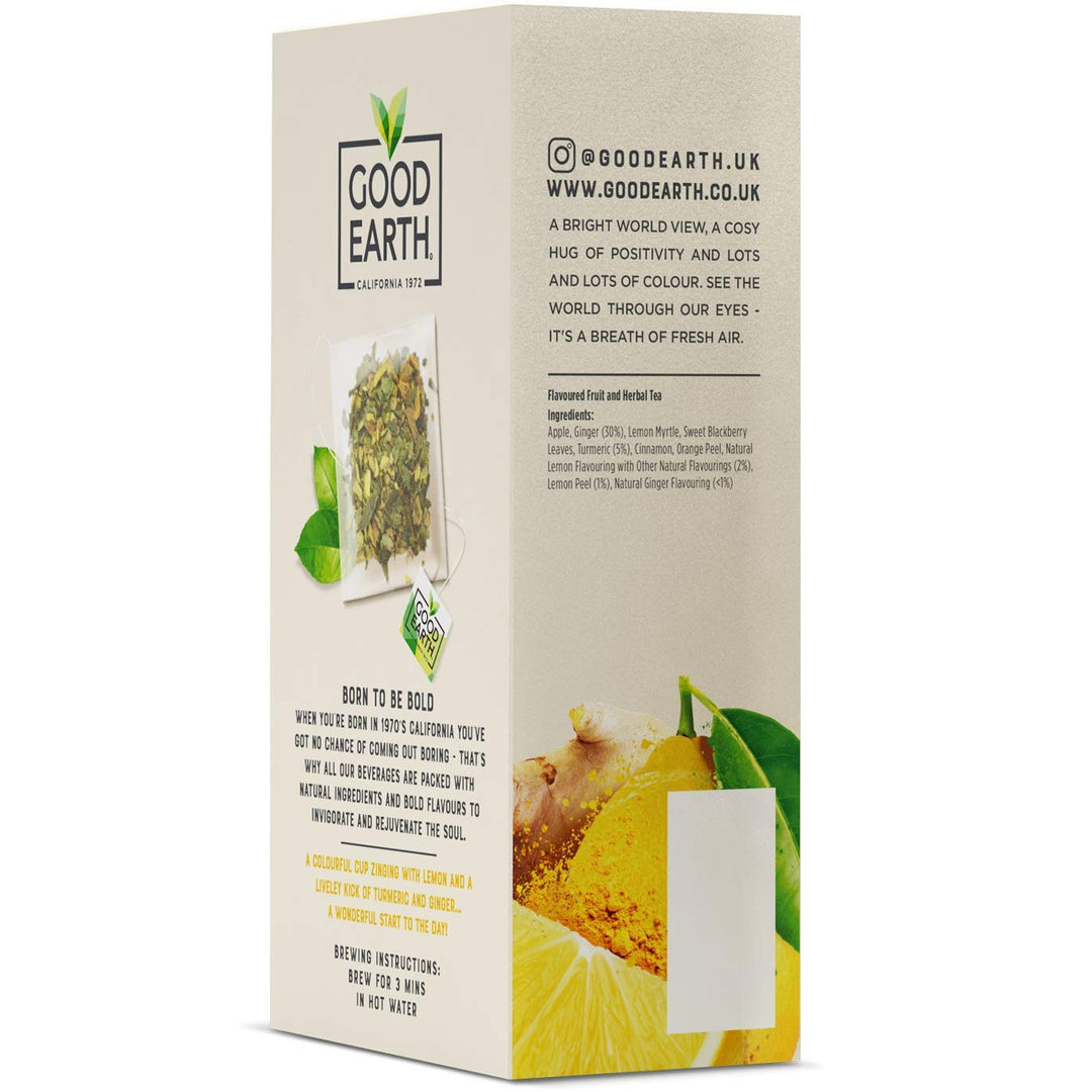 Good Earth Ginger, Turmeric and Lemon Herbal Tea, 15 Biodegradable Tea Bags