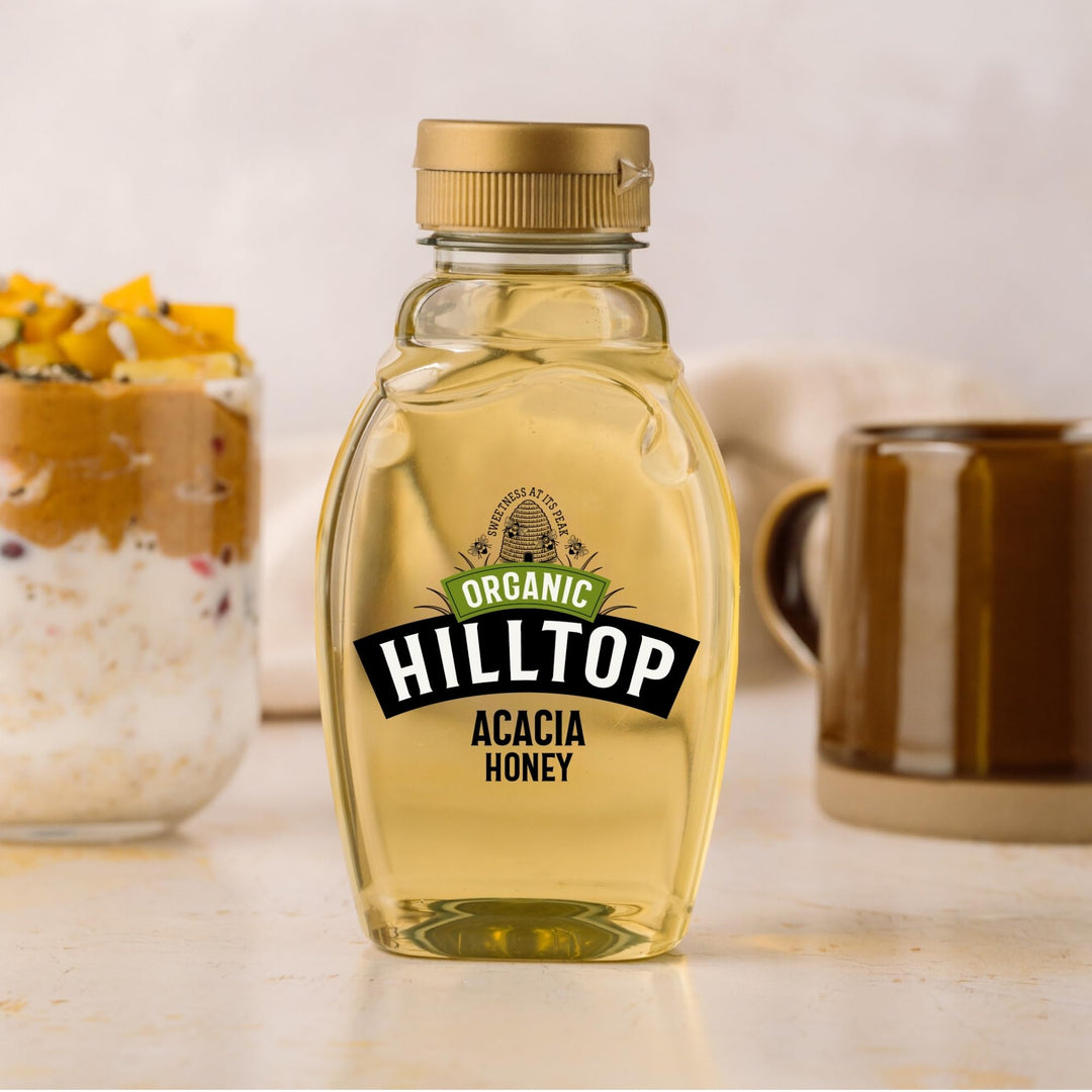 Hilltop Honey - Organic Acacia Honey - Squeezy Bottle - 340g