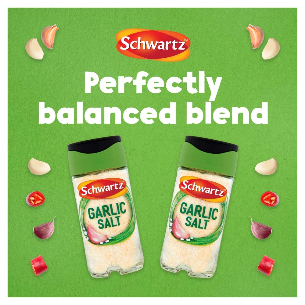 Schwartz Garlic Salt - Savoury Flavour Enhancer | 73g Jar | Pack of 6