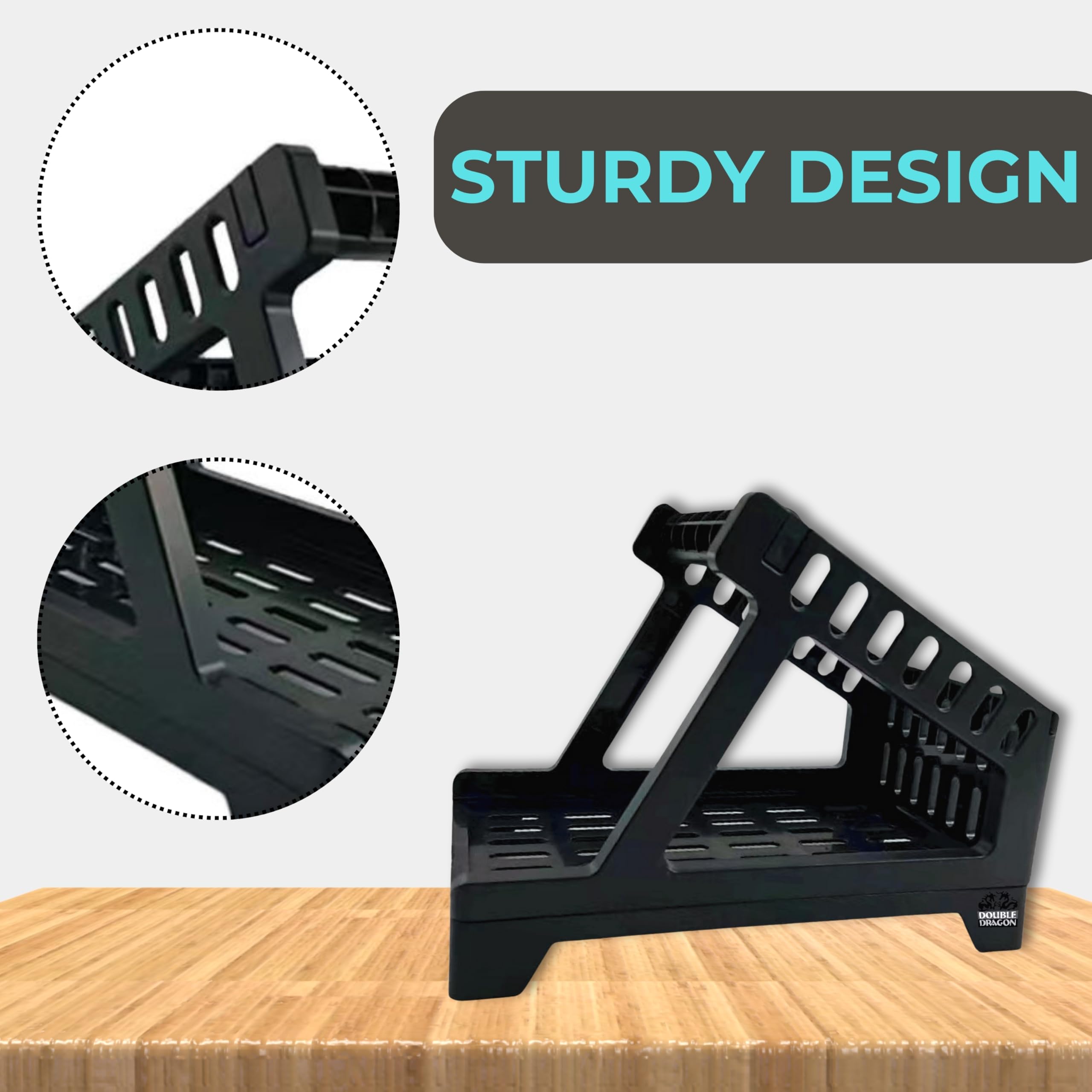 Double Dragon Thermal Label Holder and Dispenser for 4x6 Labels | ABS Construction | Black 2