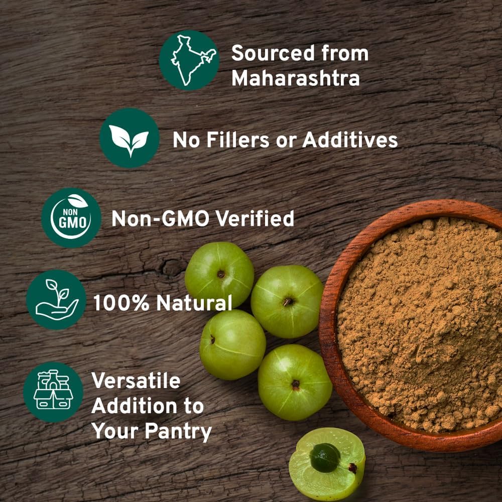 HANDPICK Amla Powder (500g) - Raw Indian Gooseberry Powder from Maharashtra | Non-GMO, Resealable Pouch