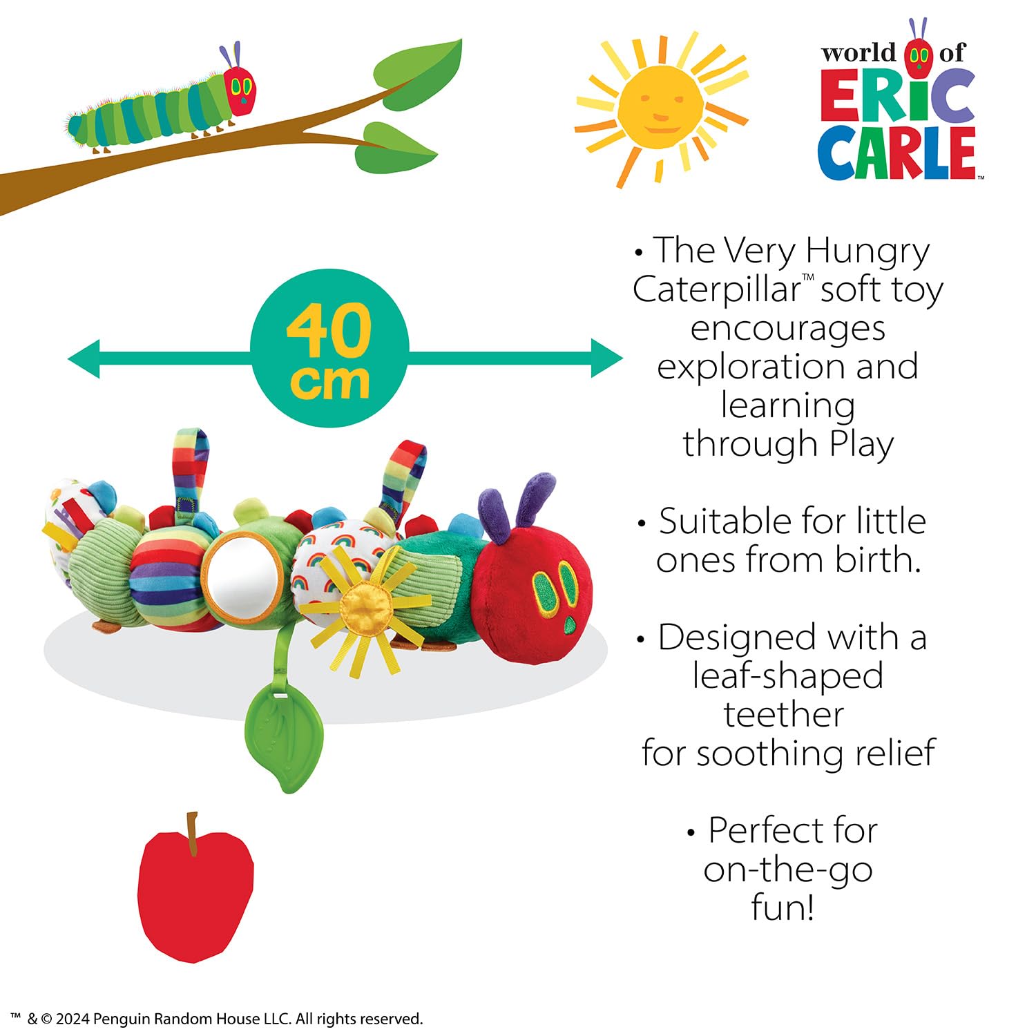 Rainbow Designs The Very Hungry Caterpillar Sensory Baby Toy | Soft Activity Ring | Multicolor 2