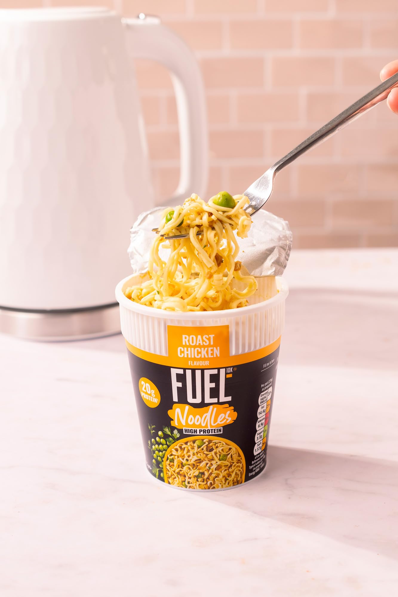 FUEL10K Roast Chicken High Protein Instant Noodles Pot - 20g Protein | Pack of 8 4
