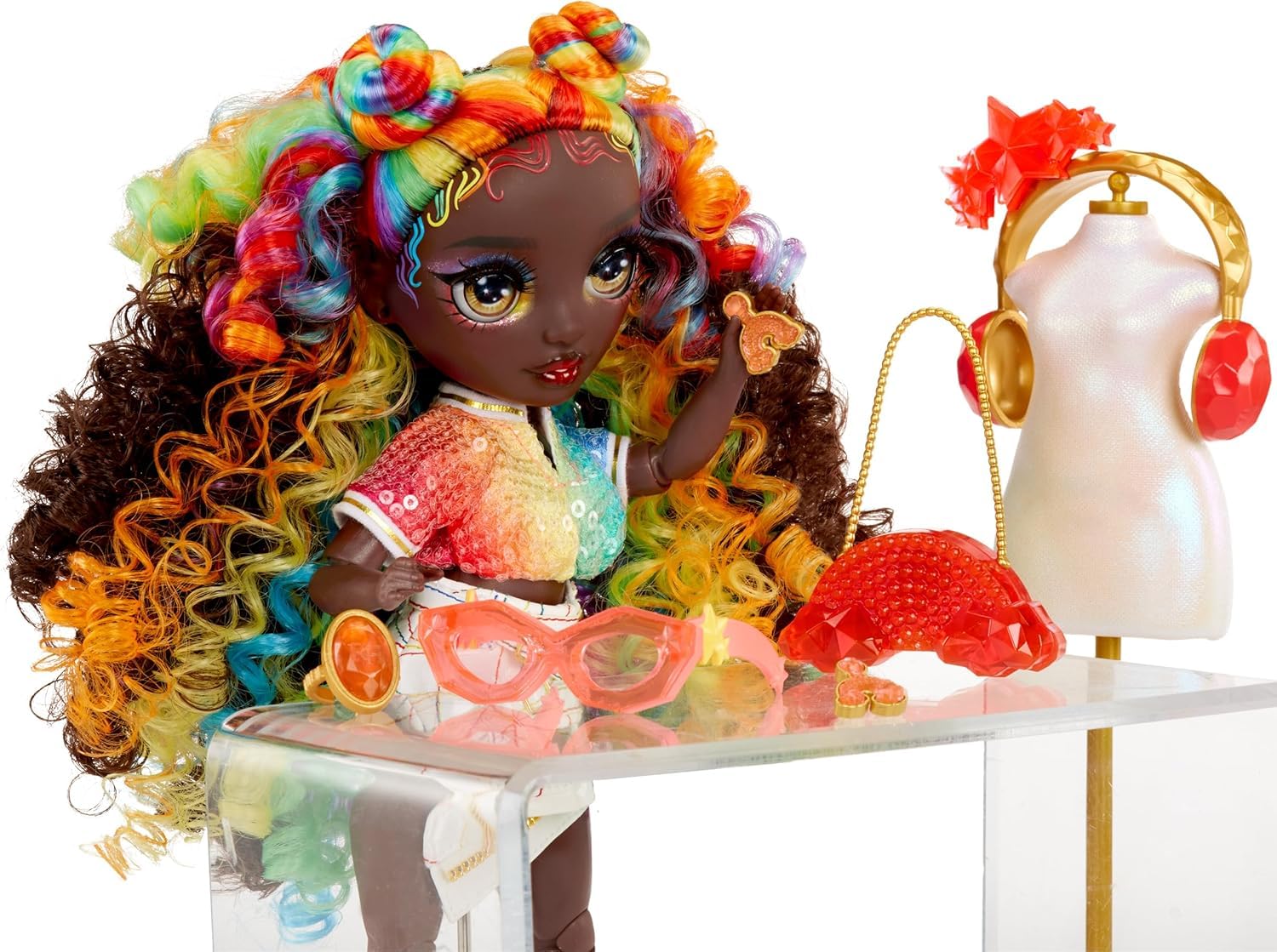 Rainbow High Creative Crystals Iris - 28 cm Fashion Doll with DIY Crystal Make It Kit