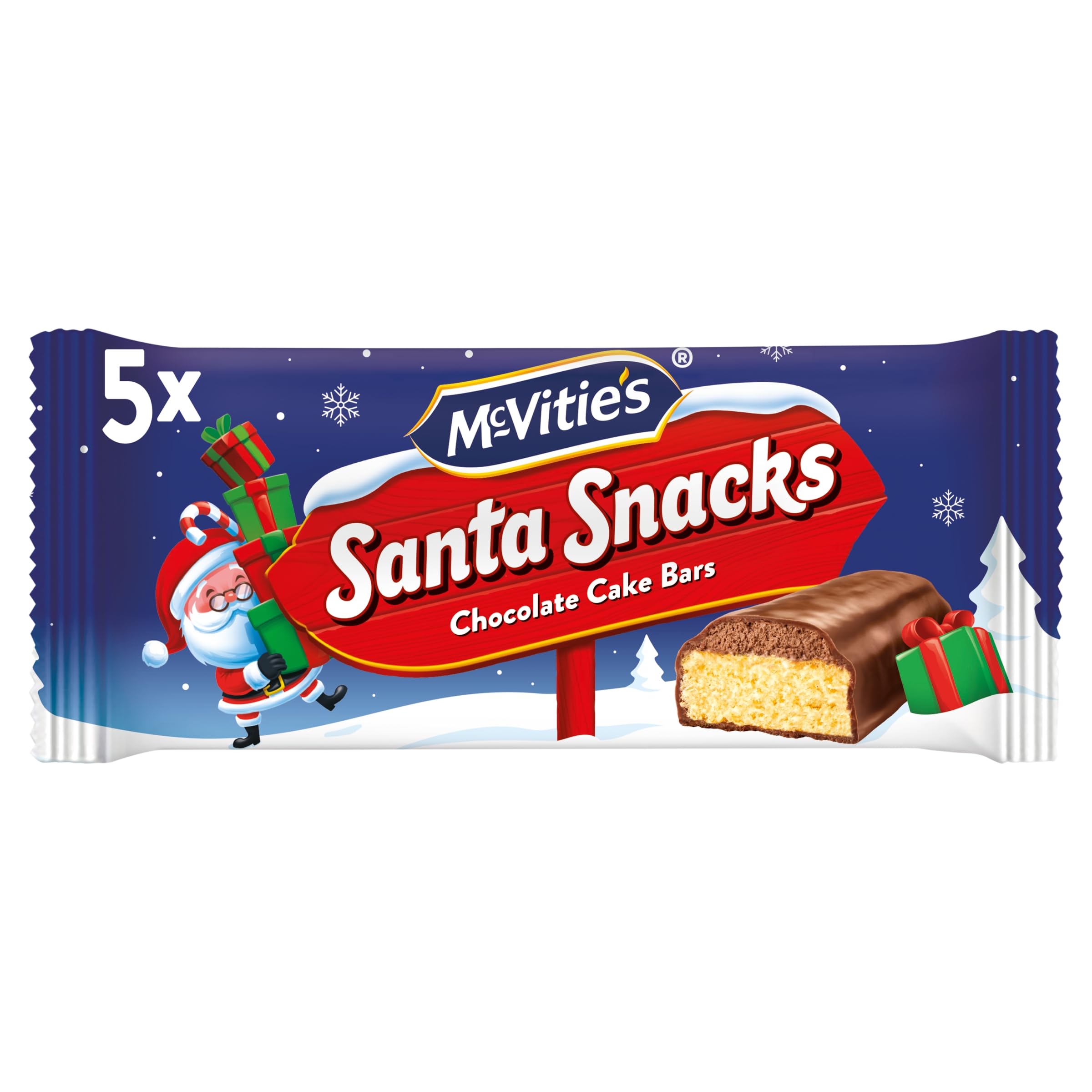 McVitie's Santa Snacks Chocolate Cake Bars, 5 Individually Wrapped Milk Chocolate Sponge Bars 6