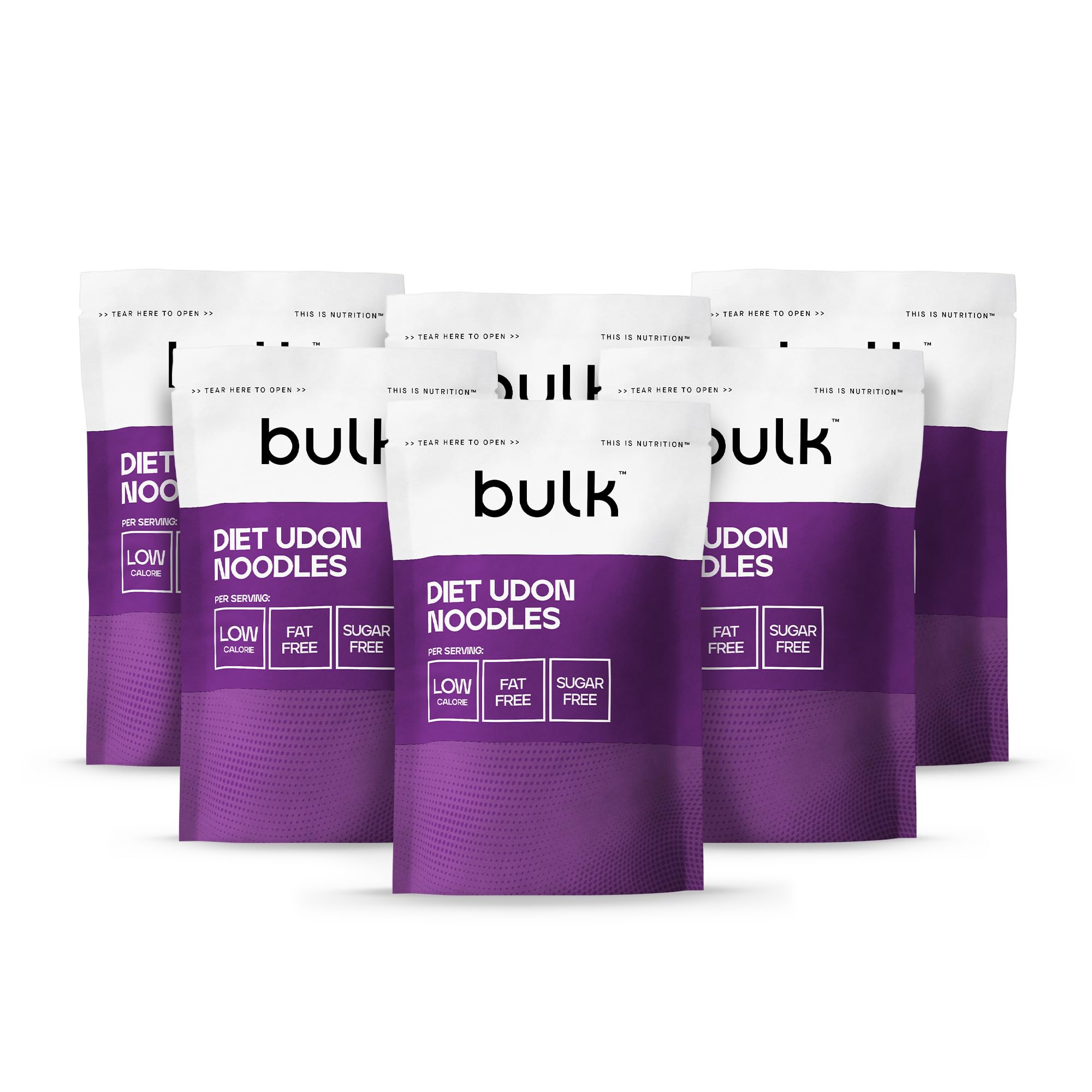 Bulk Diet Udon Noodles - Konjac Noodles, 200g Pack of 6, Low-Calorie, Gluten-Free, High-Fibre