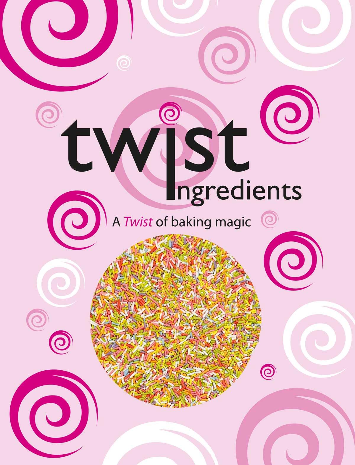 Twist Ingredients Vermicelli Multicoloured Sprinkles | 1 kg Pack | Vegetarian Friendly