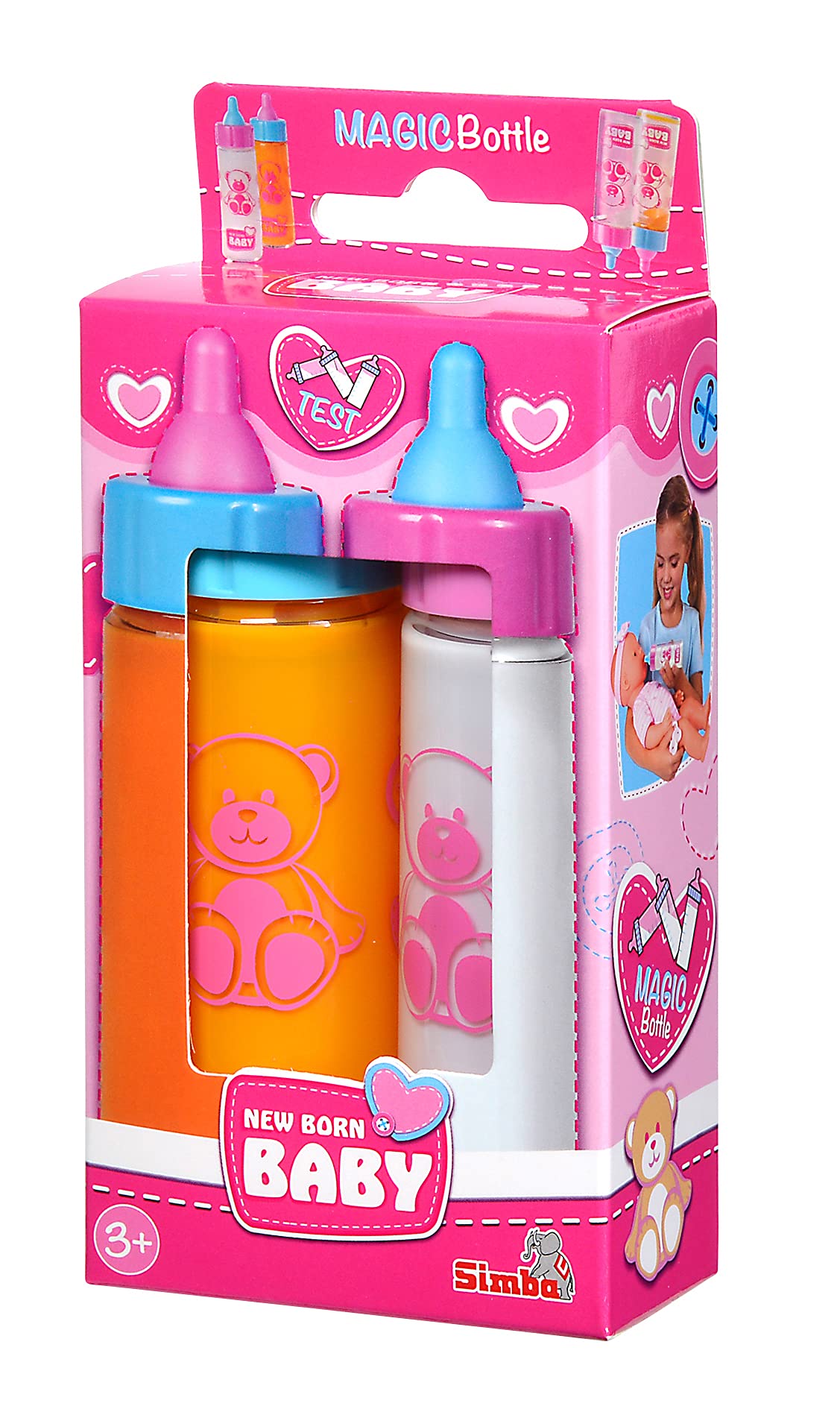 Simba NBB Magic Bottles - Pack of 2, 12cm, for Baby Dolls, Ages 3+ 7
