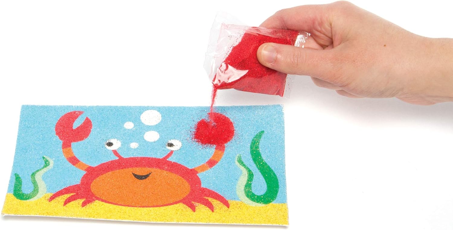 Baker Ross Mini Bags of Glitter Sand (Pack of 12) for Kids Arts and Crafts 2