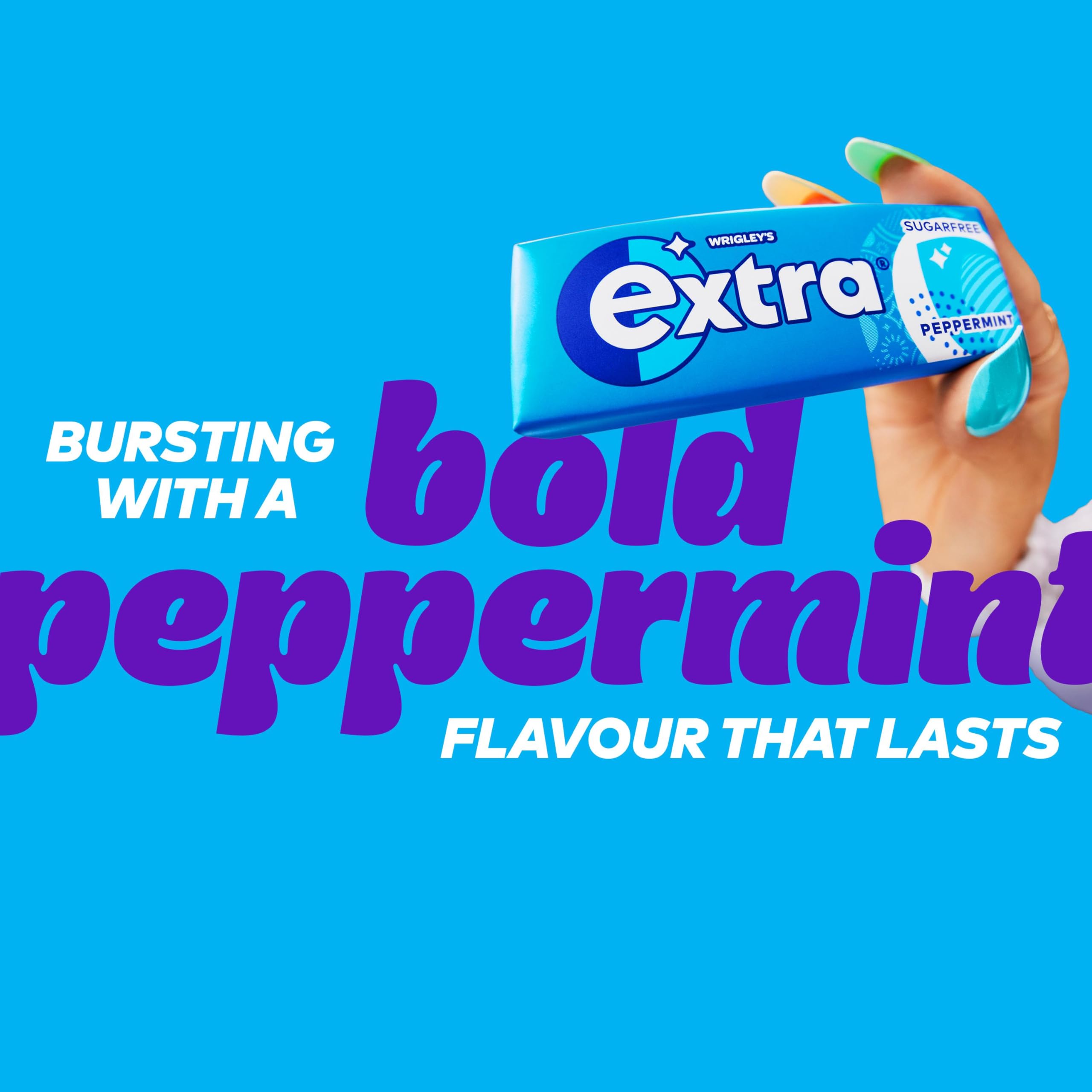 Extra Peppermint Sugar Free Chewing Gum - 3 Pack of 9 Pieces | Sugarfree | Dental Health Approved 2