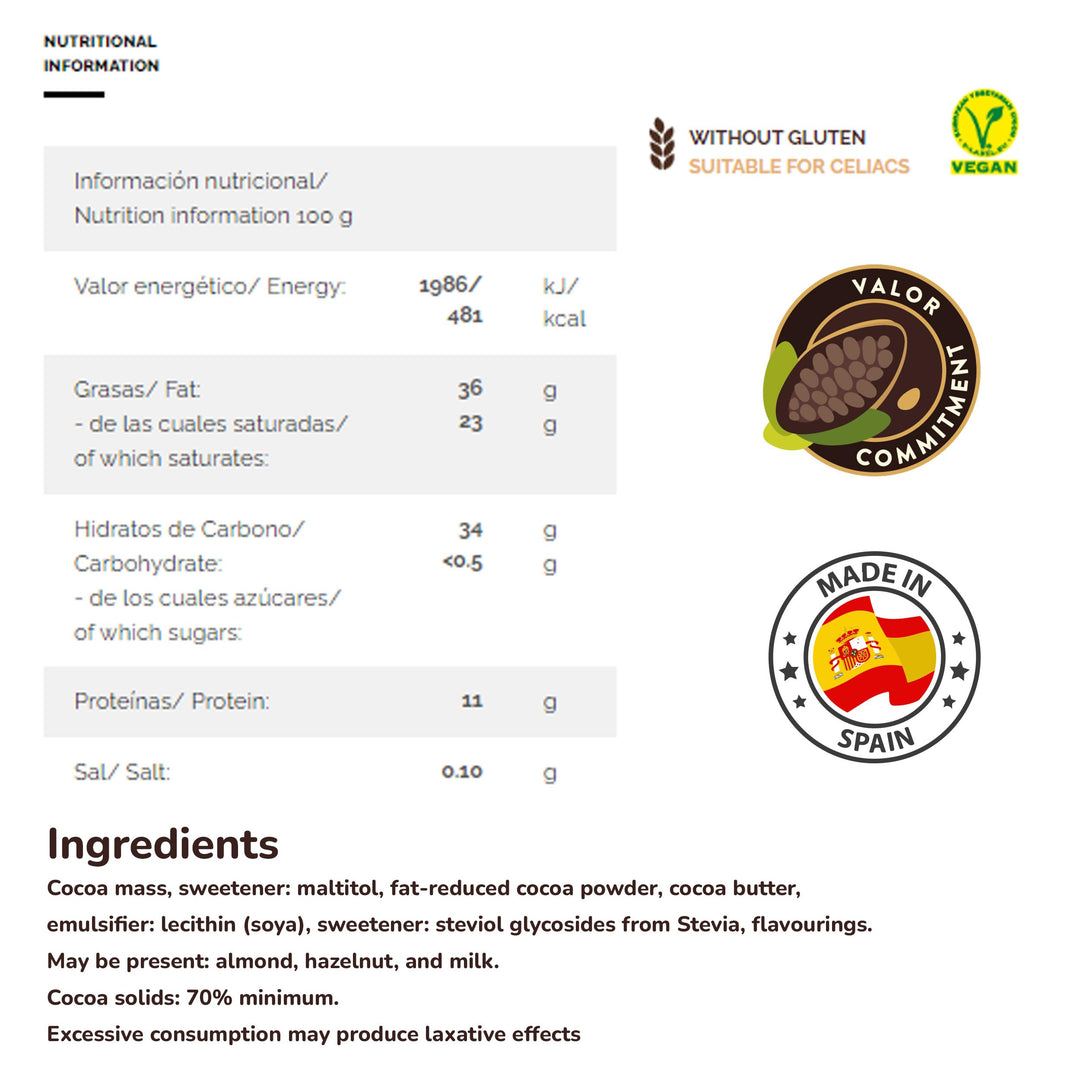 Valor - Sugar Free Dark Chocolate Bar (100g)