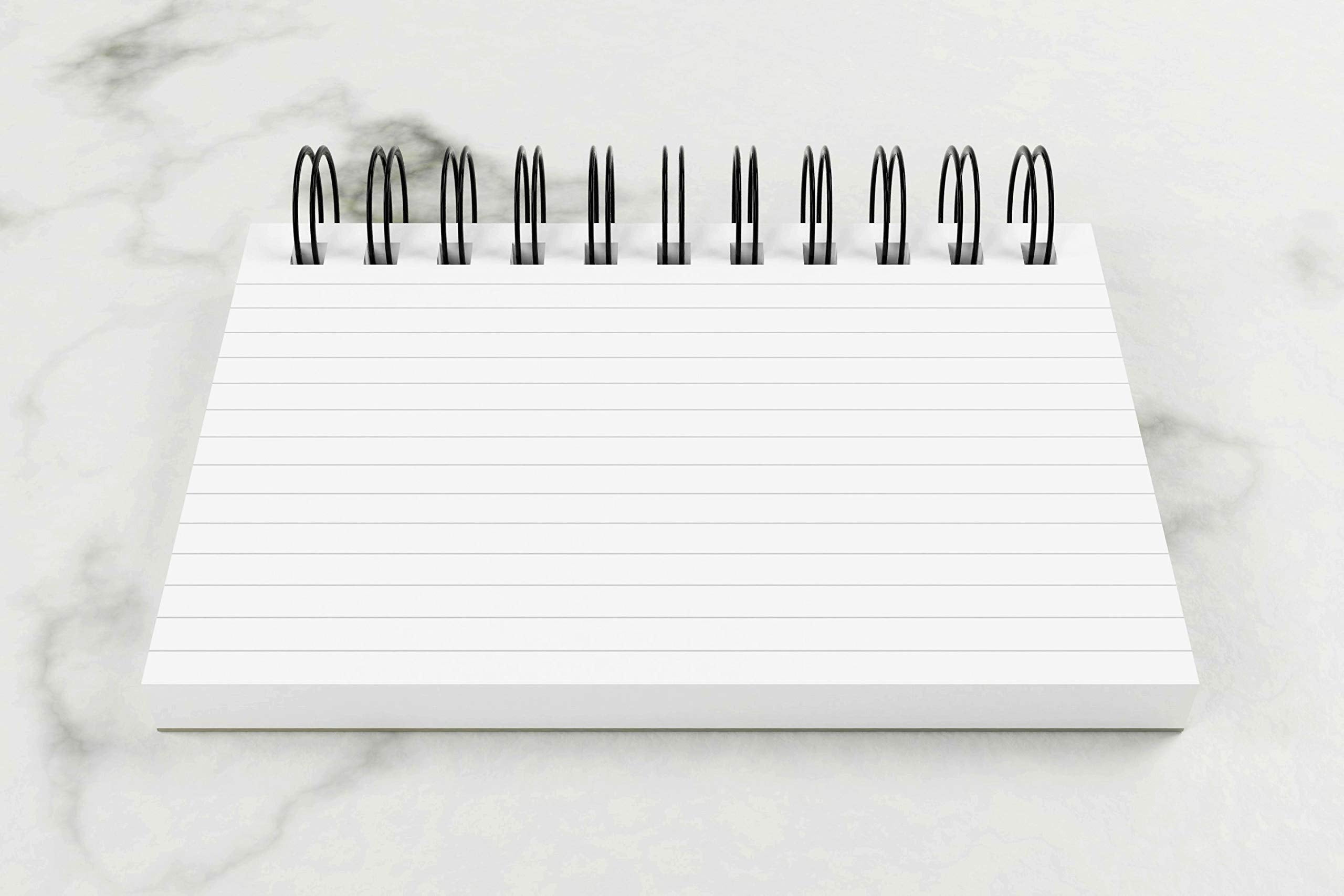 Luxpad A6 Wirebound Revision & Presentation Cards - White. 50 Lined Cards Per Pad (6x4")
