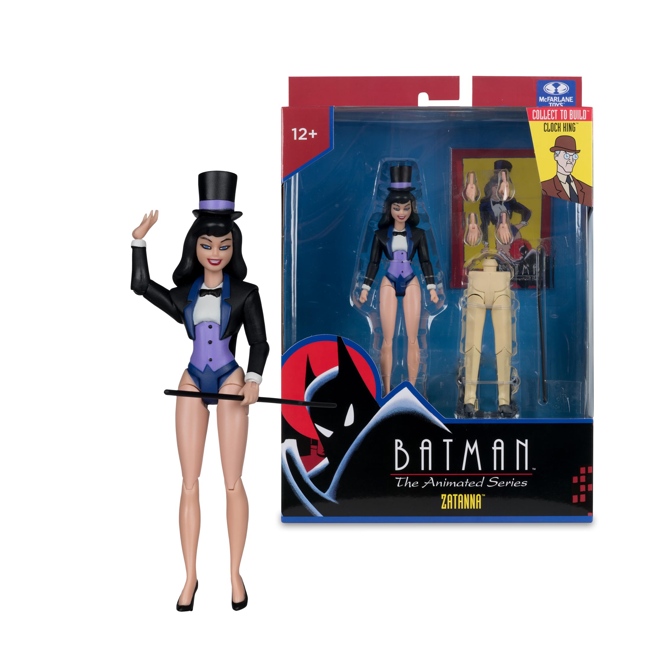McFarlane Batman: The Animated Series Zatanna 6in Action Figure | Includes Clock King BAF Piece 6