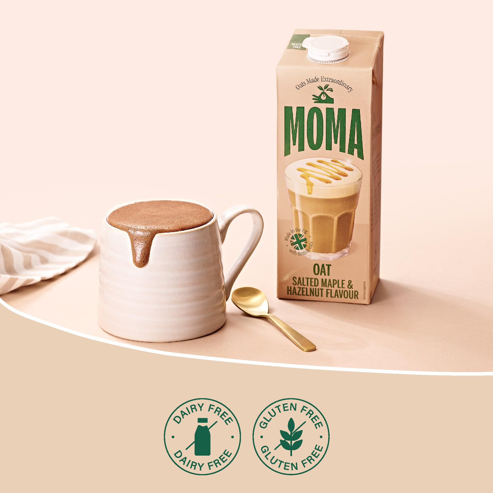 MOMA Salted Maple & Hazelnut Barista Oat Drink - 1L - Plant-Based, Foamable, Not From Concentrate 2