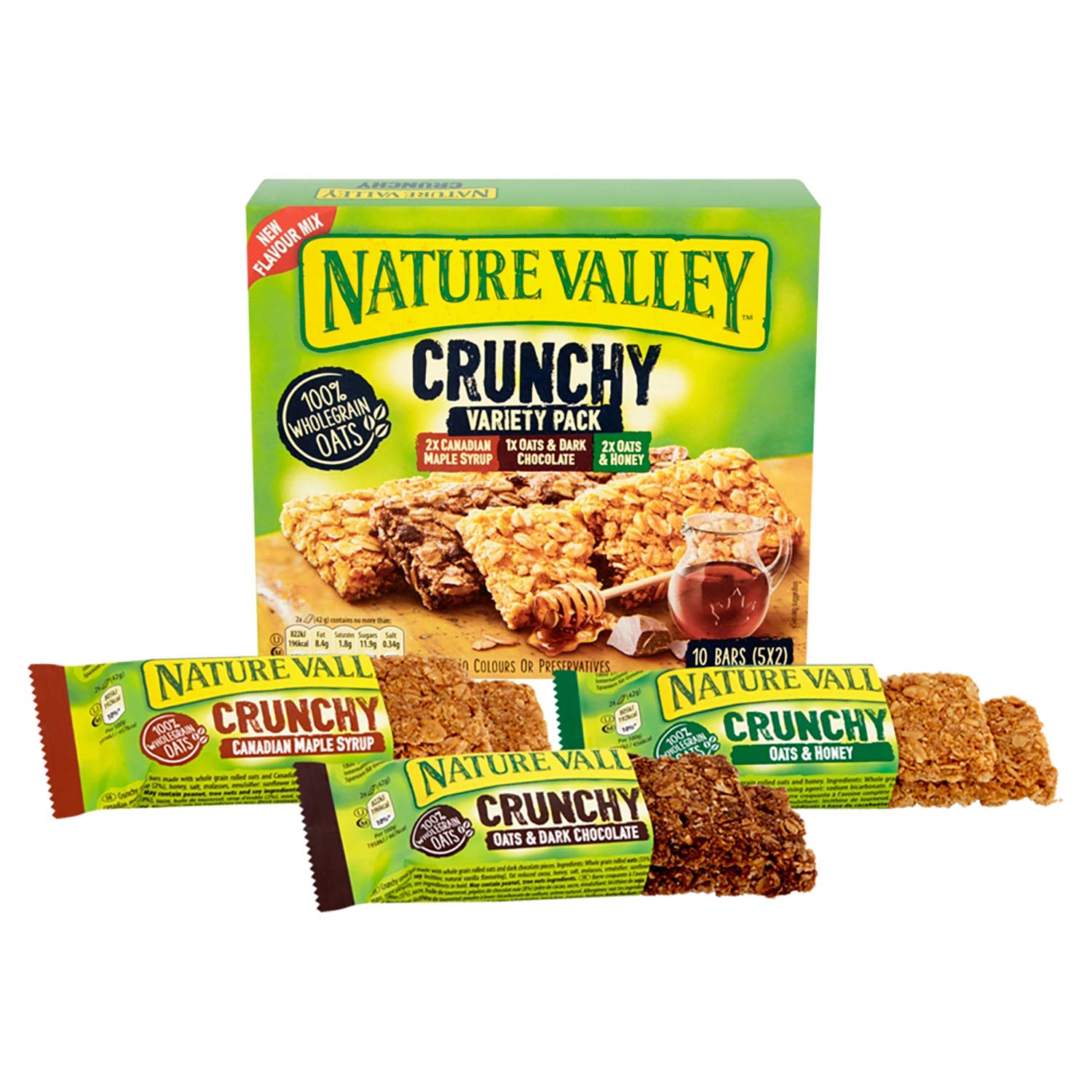 Nature Valley Crunchy Variety Granola Bars - 5 Pack of 210g Bars | Wholegrain Oats