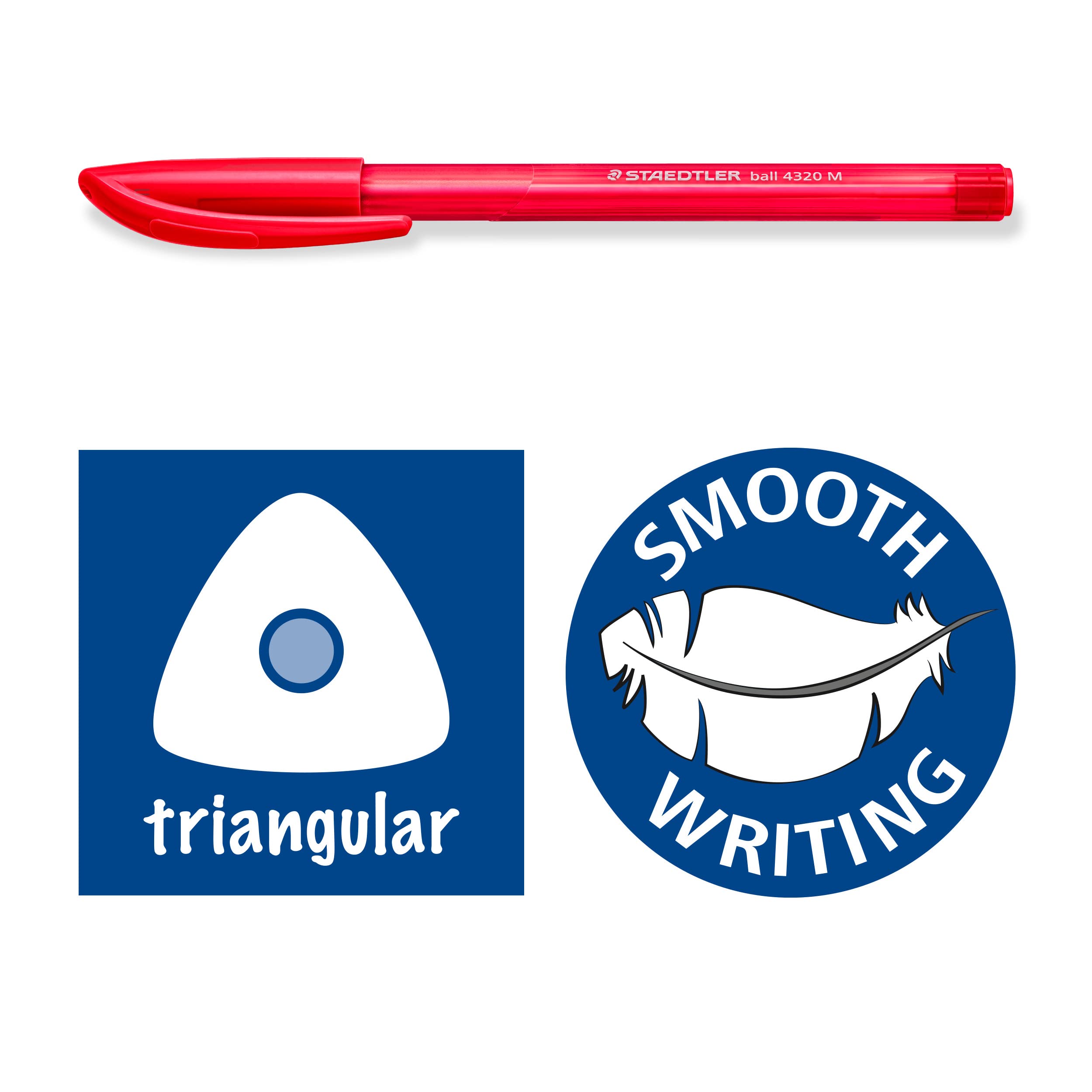 STAEDTLER 4320 MC10 Stick Ballpoint Pen - Triangular Barrel, 1.0mm Medium Line, Pack of 10 Assorted Colours 5