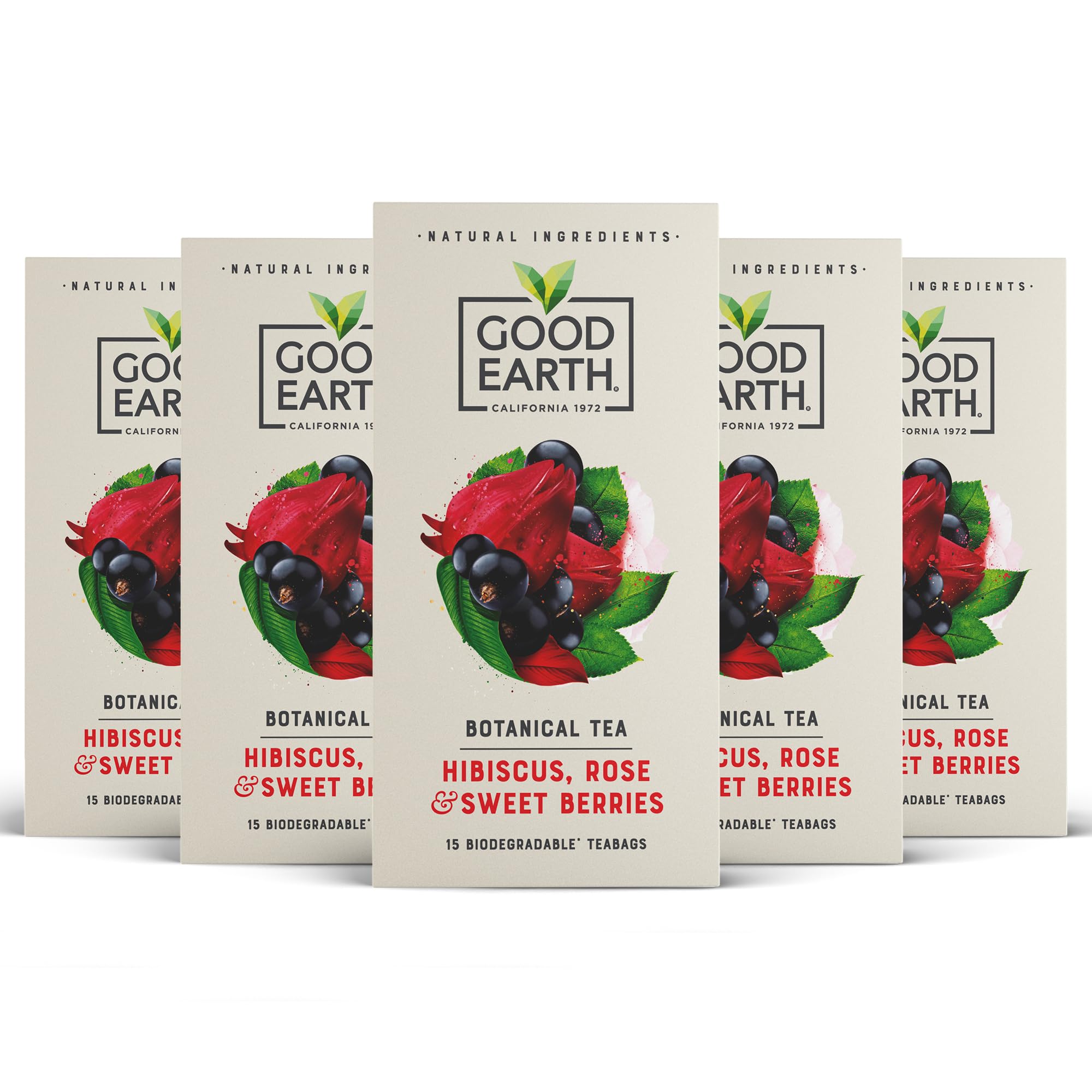 Good Earth Tea Co. Hibiscus, Sweet Berries & Rose Tea - 5 x 15 Teabags 9
