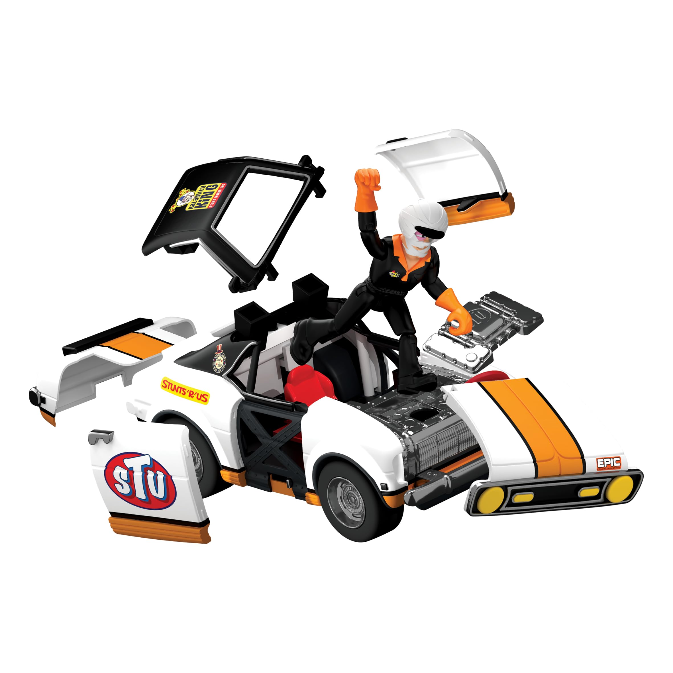 Stuntman Stu Race Ace Stunt Car - Break Apart Crash & Rebuild Playset for Kids 5-10