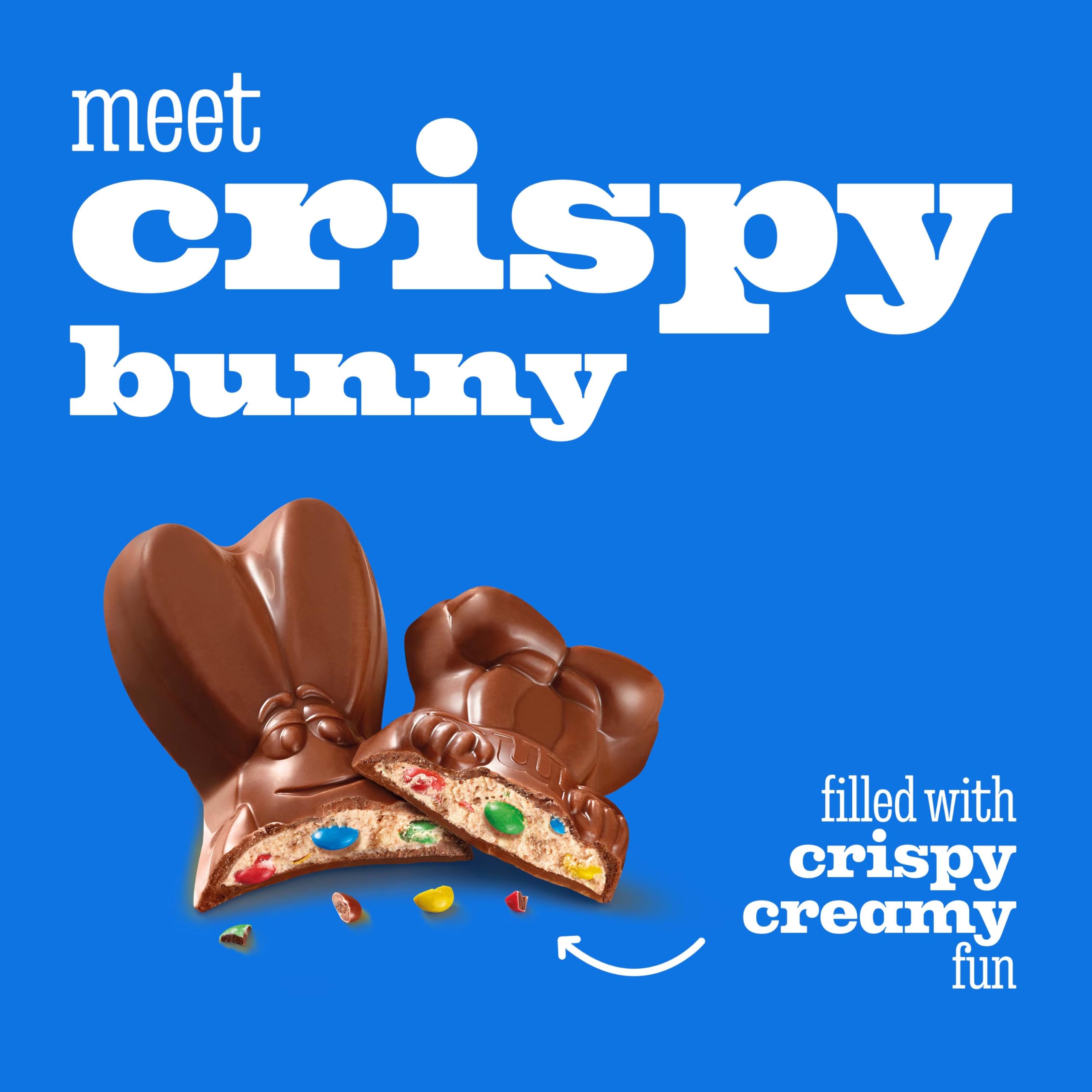 M&M's Milk Chocolate Crispy Bunny - Bulk Easter Chocolate, 32 Pack of 29g Each