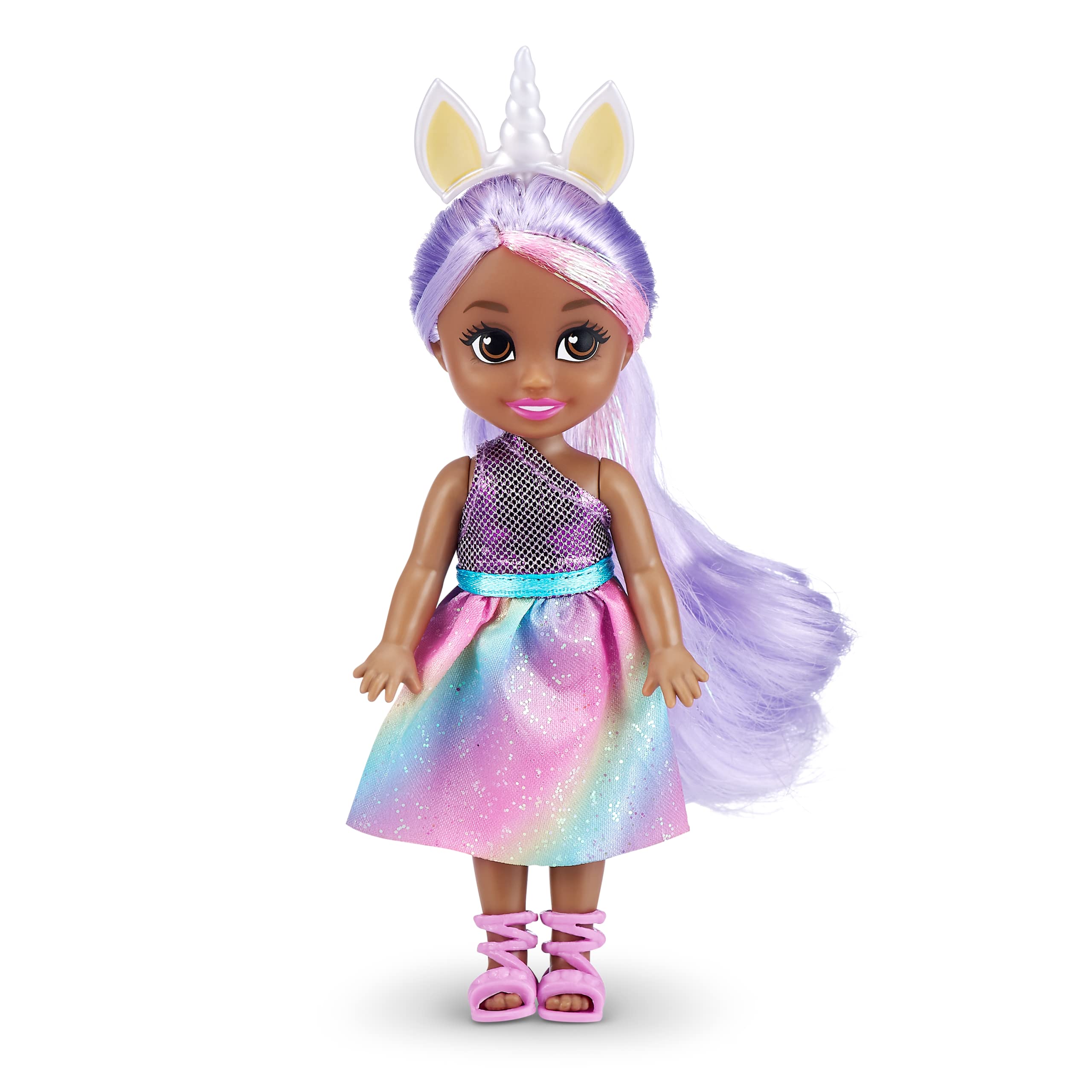 Sparkle Girlz Princess Collectible Fashion Dolls - 6 Pack with Interchangeable Outfits & Poseable Design