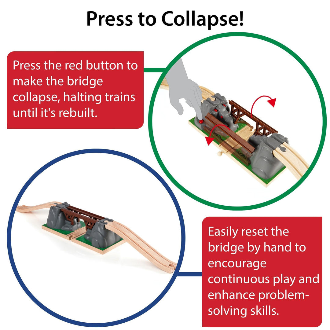 BRIO Collapsing Train Bridge for Kids - Compatible with BRIO Railway Sets