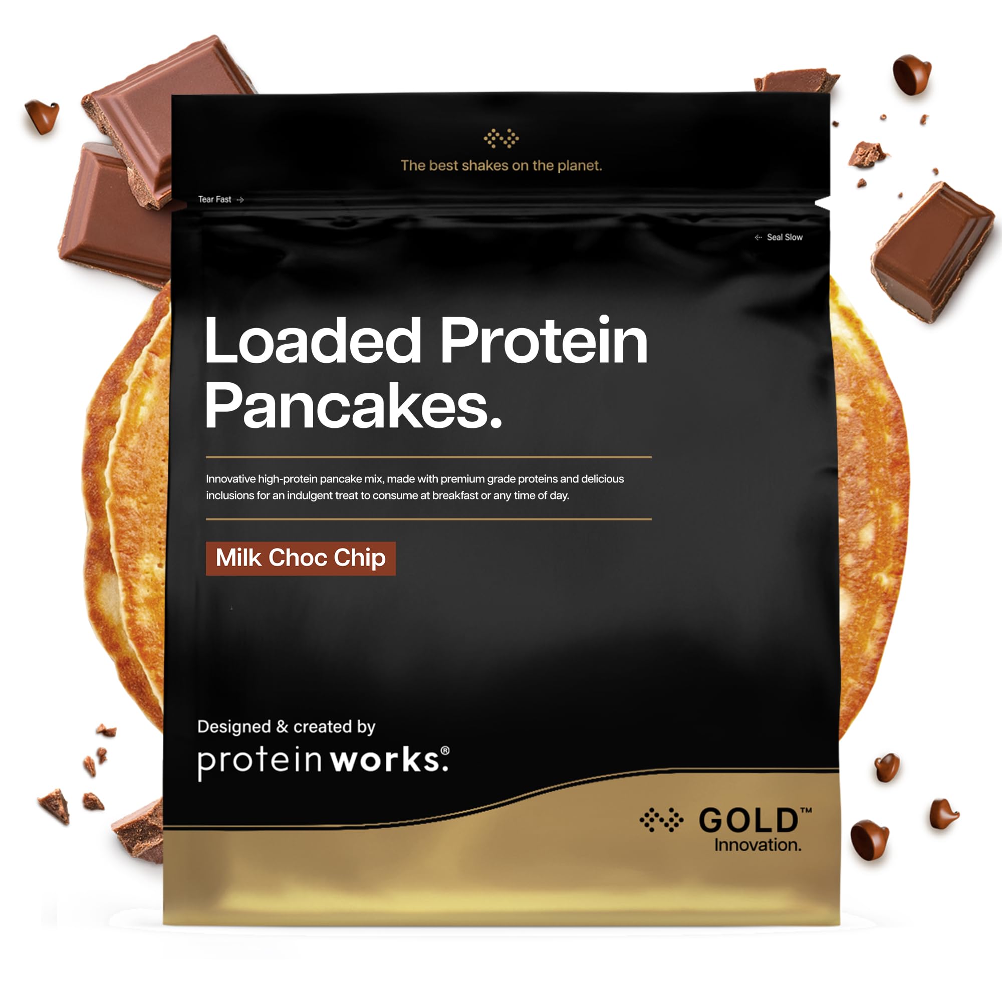 THE PROTEIN WORKS Loaded Protein Pancake Mix - Milk Choc Chip | 1 kg | High Protein 1