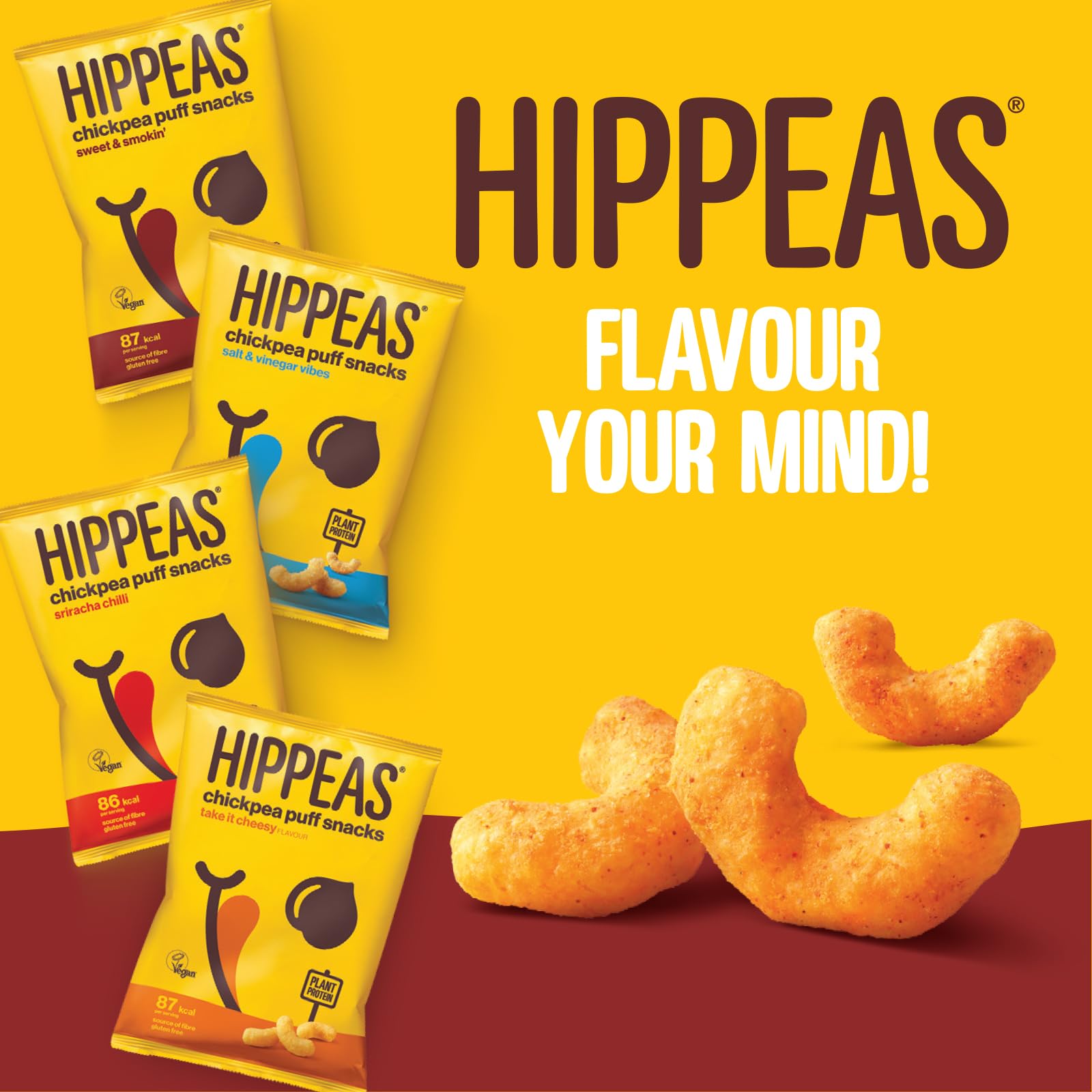 Hippeas Variety Pack Chickpea Puffs - 6 x 78g Sharing Bags | Vegan, Gluten-Free Snacks 2