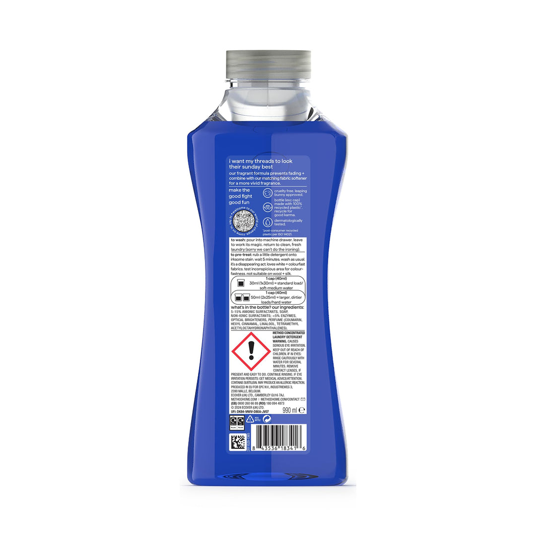 Method - Concentrated Laundry Detergent Liquid, Fresh Berry Scent, 990ml