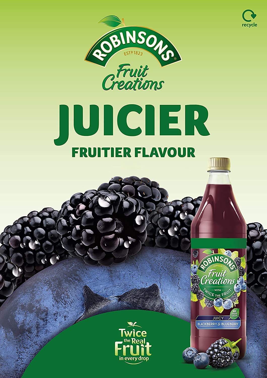 Robinsons Fruit Creations Blackberry & Blueberry Squash 1L