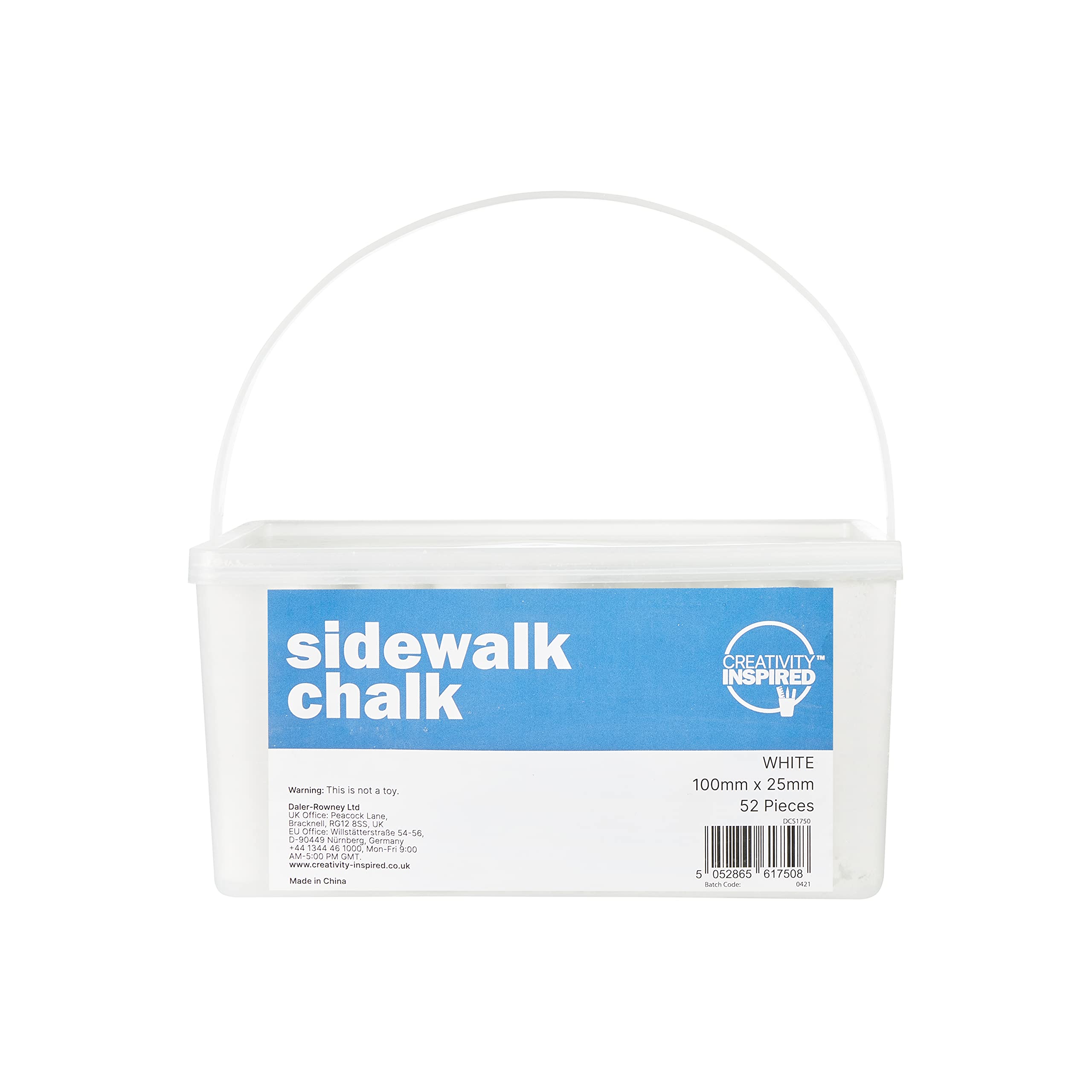 scola Jumbo Sidewalk Chalk - 52 White Pieces for Kids' Craft Projects | Includes Storage Case 1