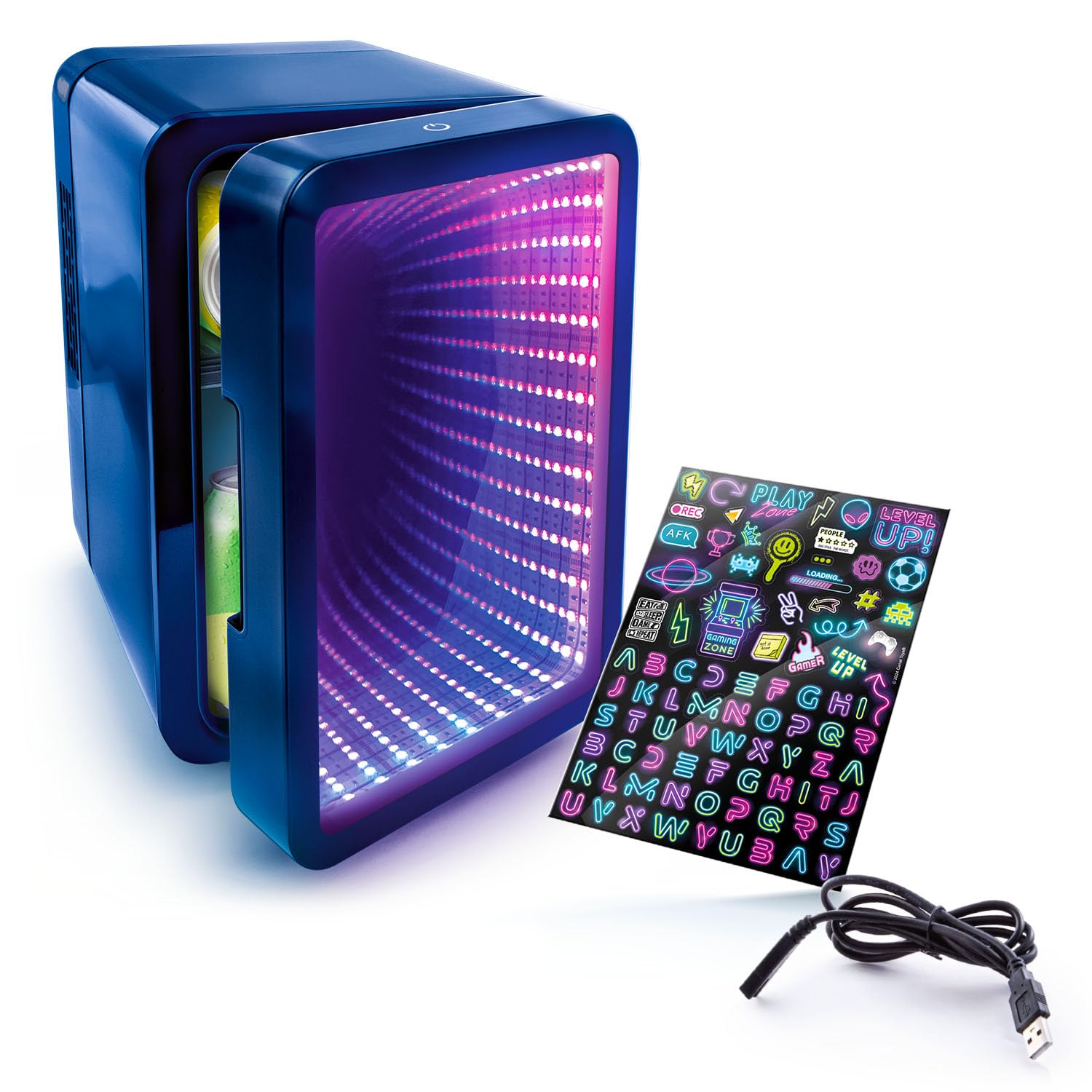 So Chill Mini Fridge with Infinity LED Effect - USB Powered Portable Cooler for Teens & Gamers 2