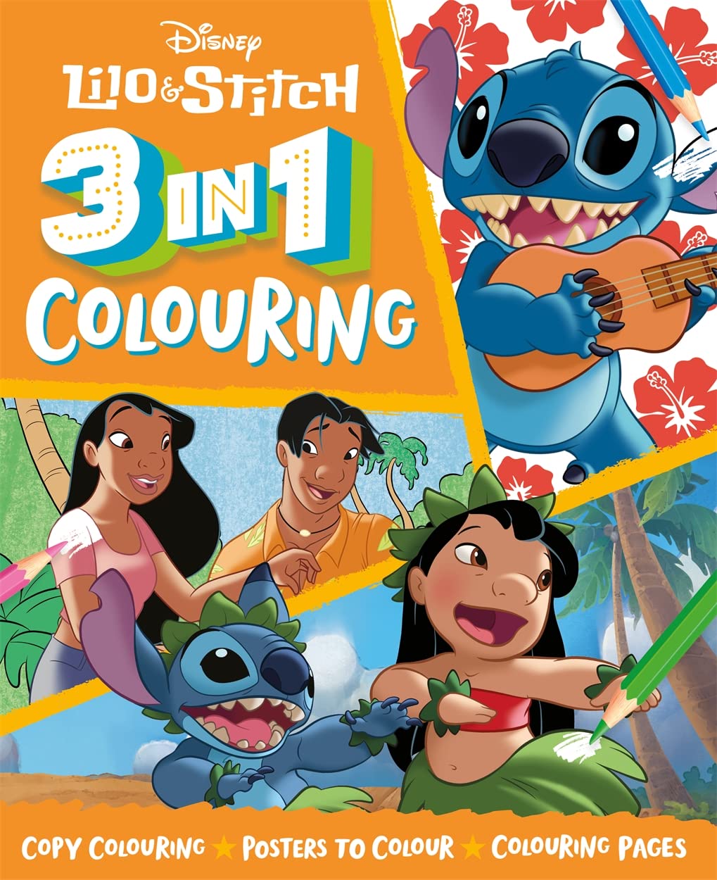 Autumn Disney Lilo & Stitch 3 in 1 Colouring Book | Ages 5-9 | Paperback