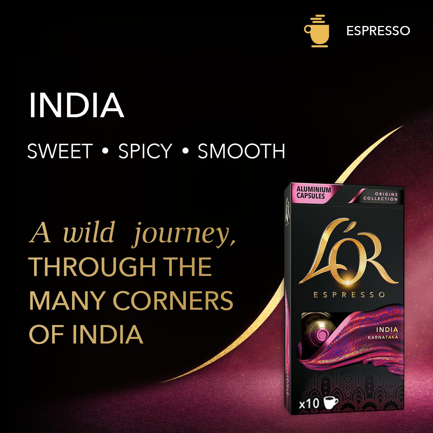 L'OR Origins India Coffee Pods x10 – Aluminium Espresso Capsules for Intense Flavour 5
