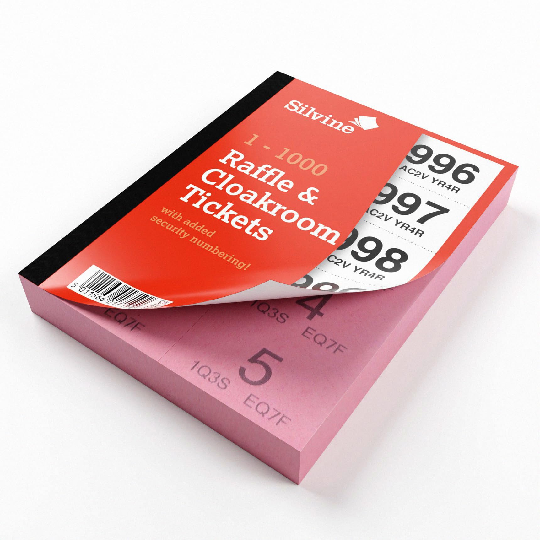 Silvine Cloakroom/Raffle Tickets - 1000 Tickets Numbered 1-1000 with Security Numbering | Model CRT1000 3